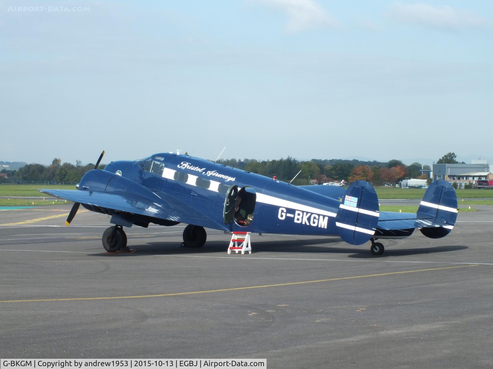 G-BKGM, 1952 Beech Mk.3NM Expeditor C/N A-853/CA-203, G-BKGM at Gloucestershire Airport.