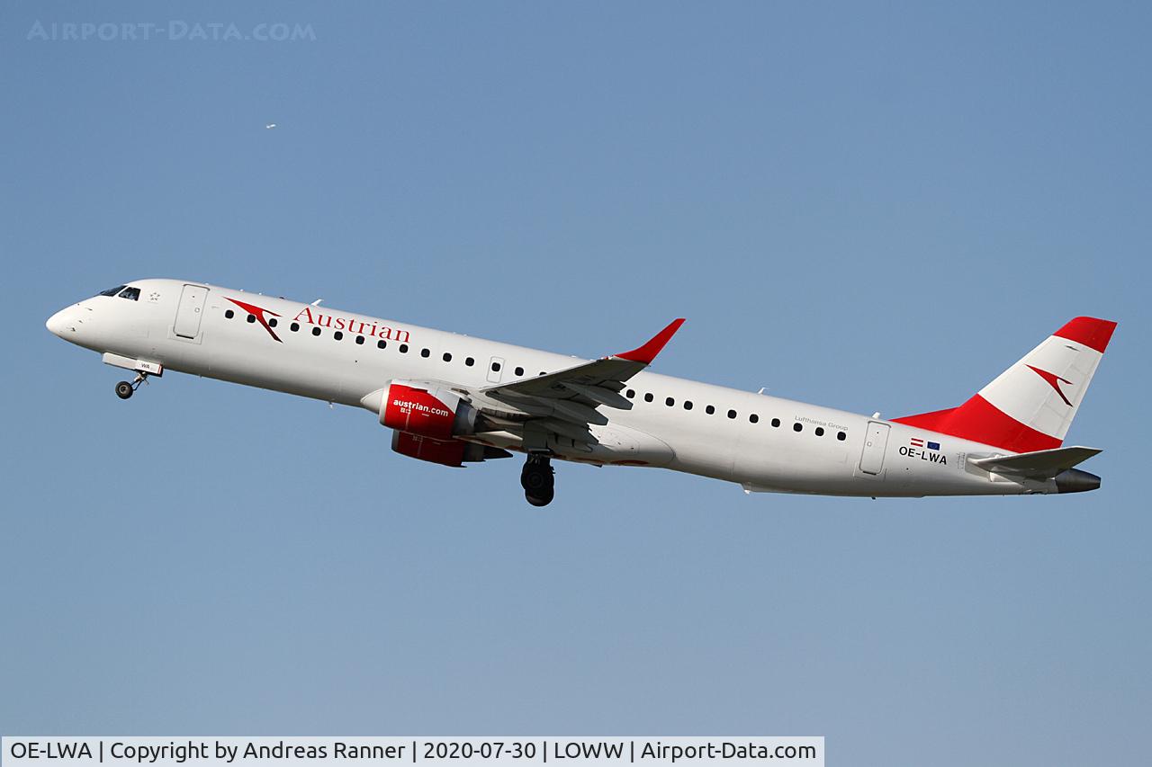OE-LWA, 2009 Embraer 190LR (ERJ-190-200LR) C/N 19000314, Austrian Airlines ERJ-190