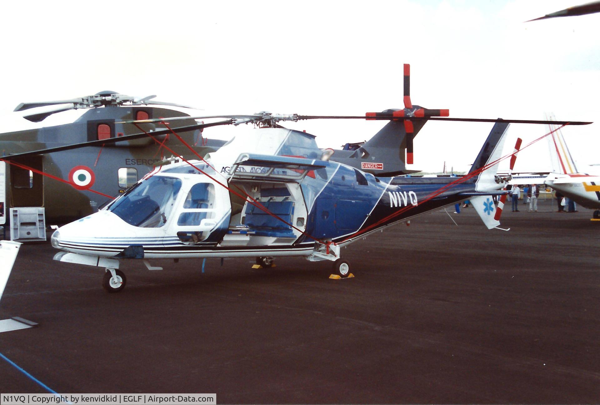 N1VQ, Agusta A-109C C/N 7638, At the 1990 Farnborough International Air Show.