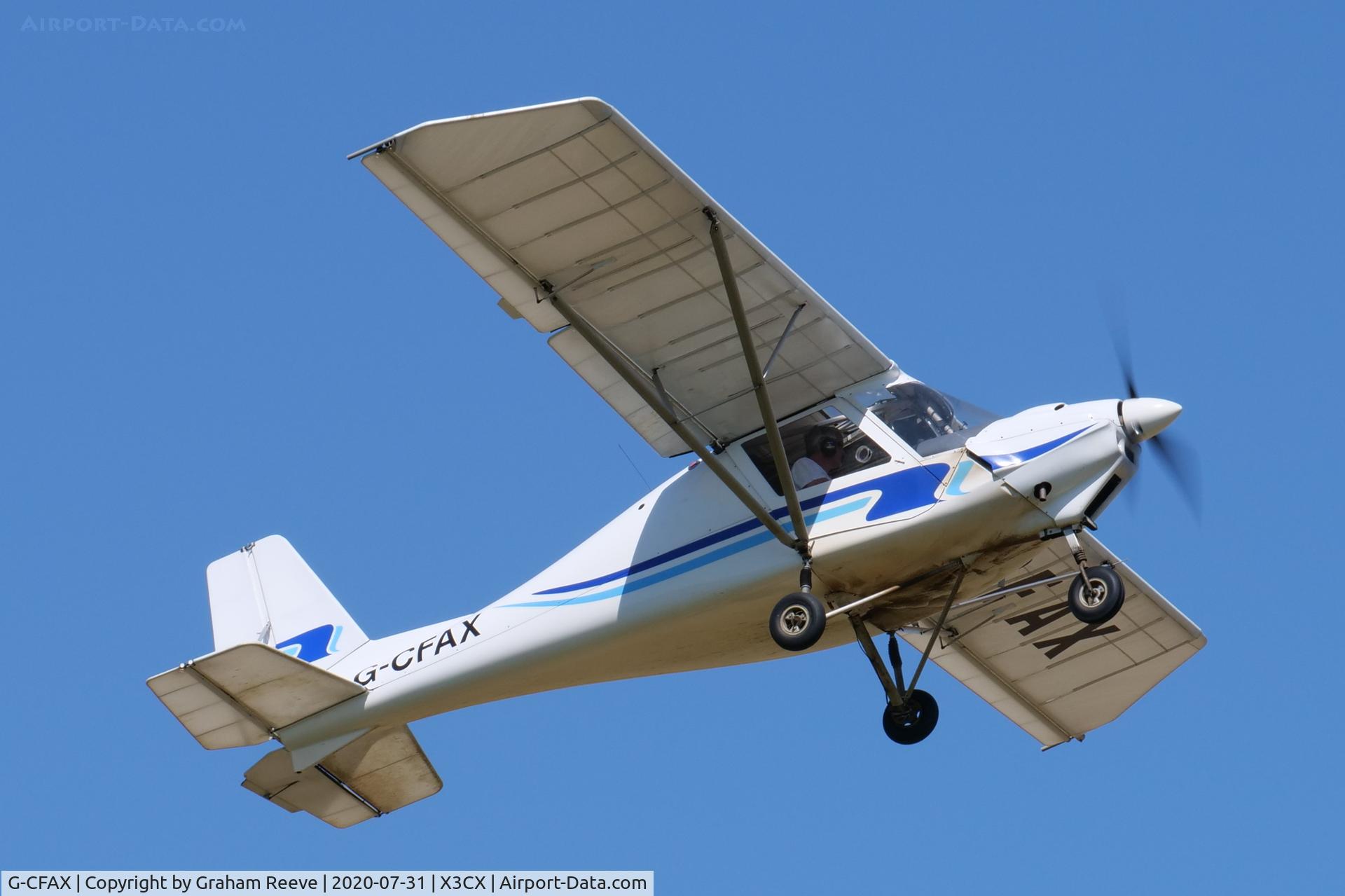 G-CFAX, 2007 Comco Ikarus C42 FB80 C/N 0712-6933, Departing from Northrepps.