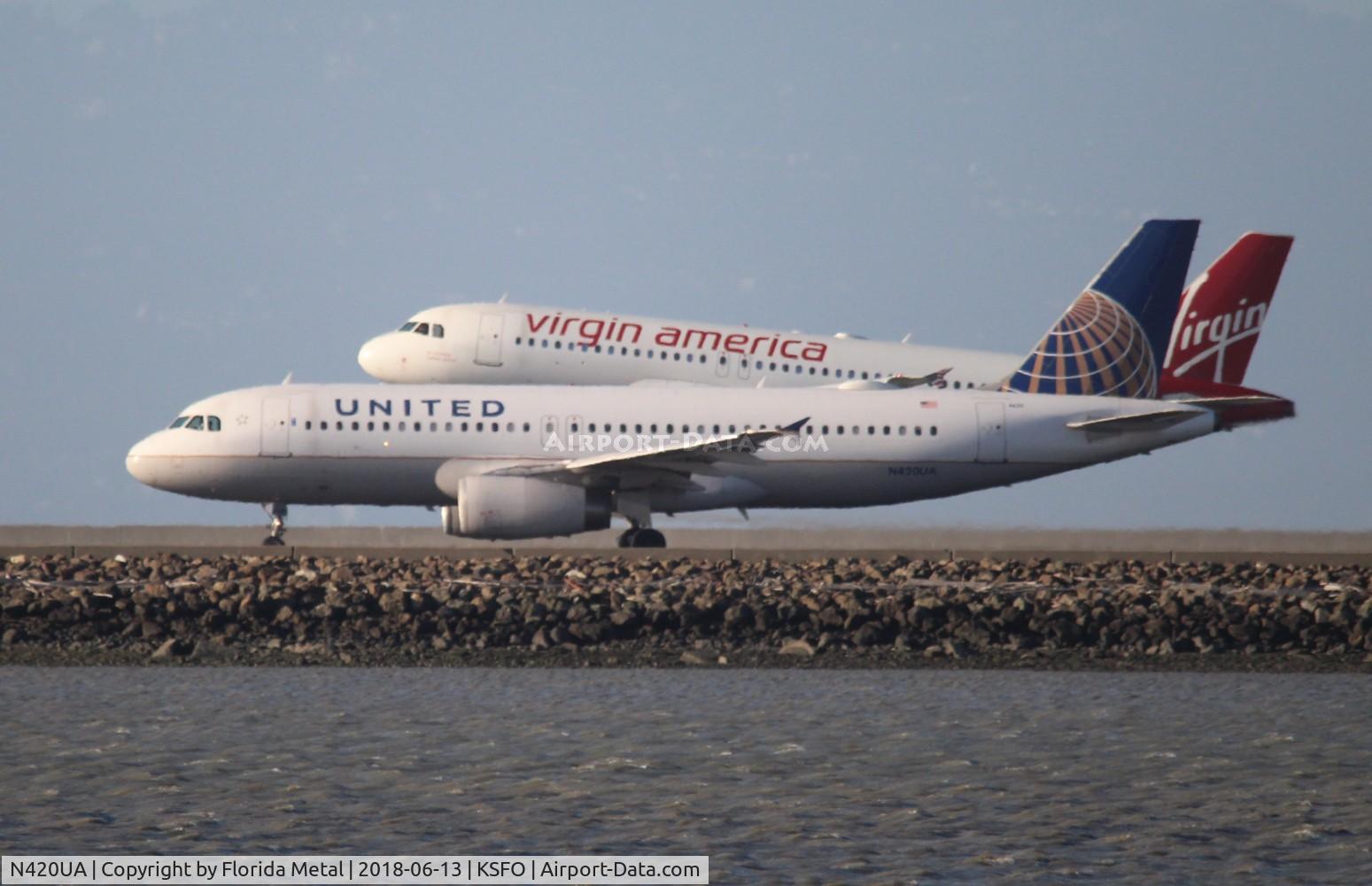 N420UA, 1994 Airbus A320-232 C/N 489, SFO 2018