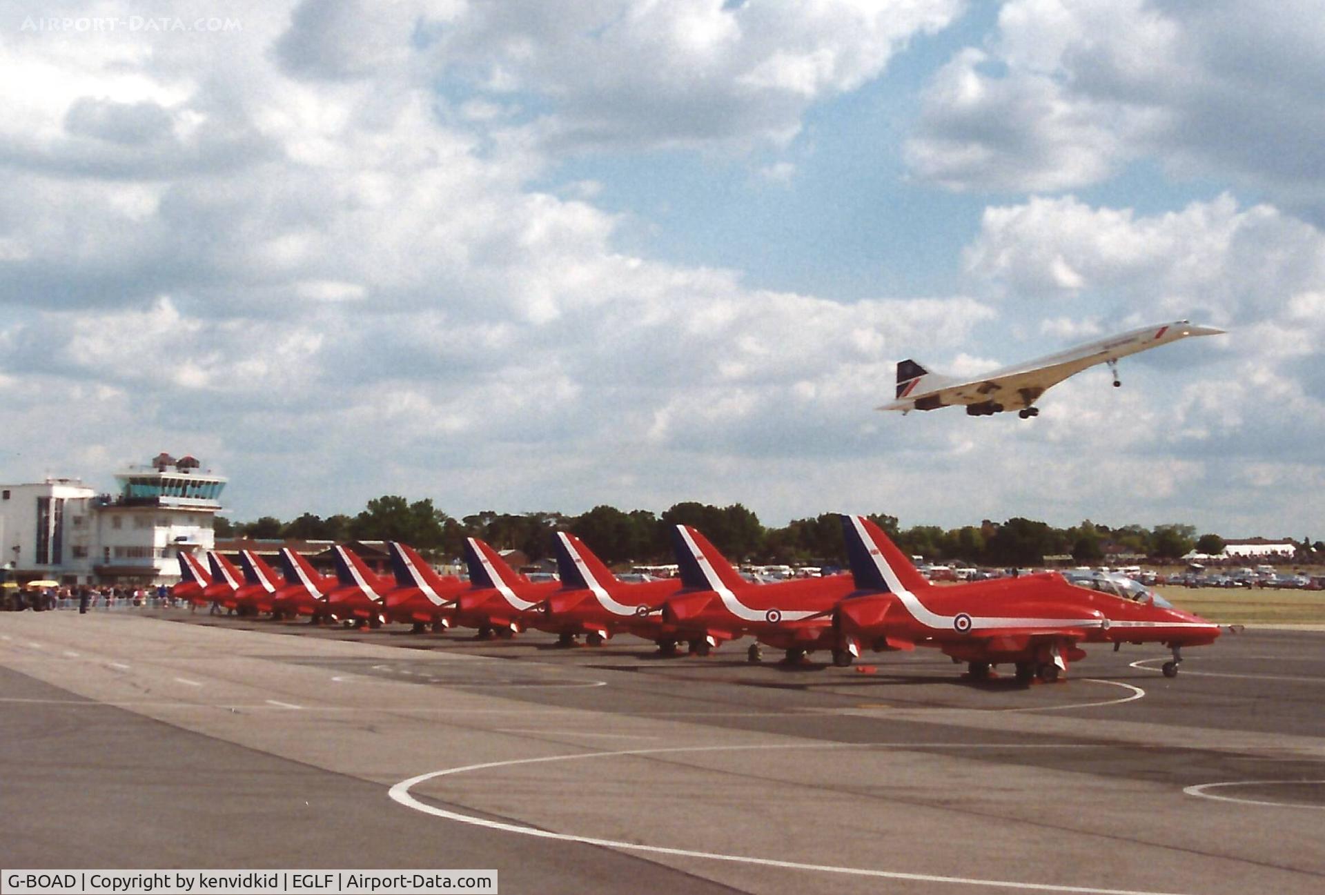 G-BOAD, 1976 Aerospatiale-BAC Concorde 1-102 C/N 100-010, At the 1990 Farnborough International Air Show.