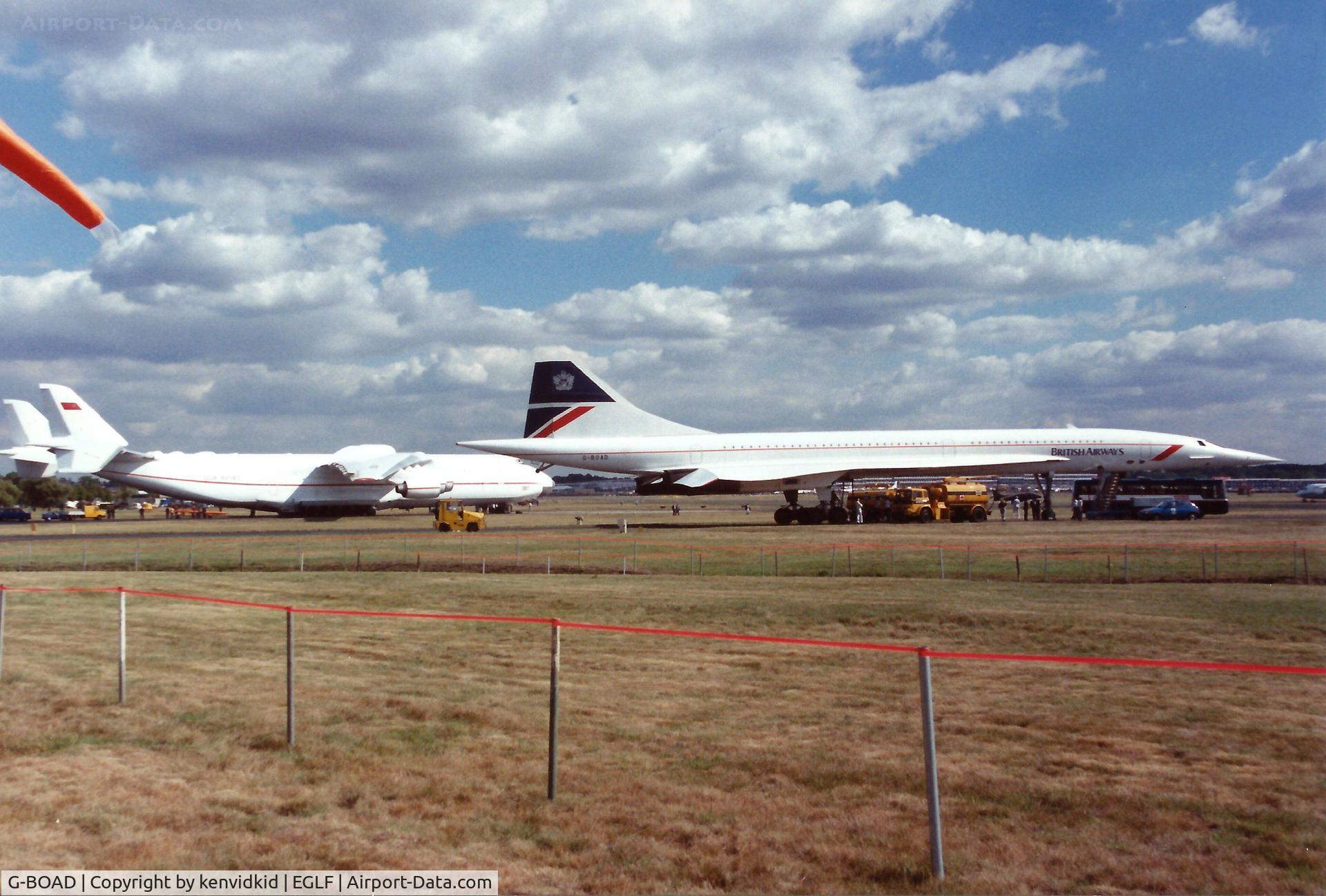 G-BOAD, 1976 Aerospatiale-BAC Concorde 1-102 C/N 100-010, At the 1990 Farnborough International Air Show.