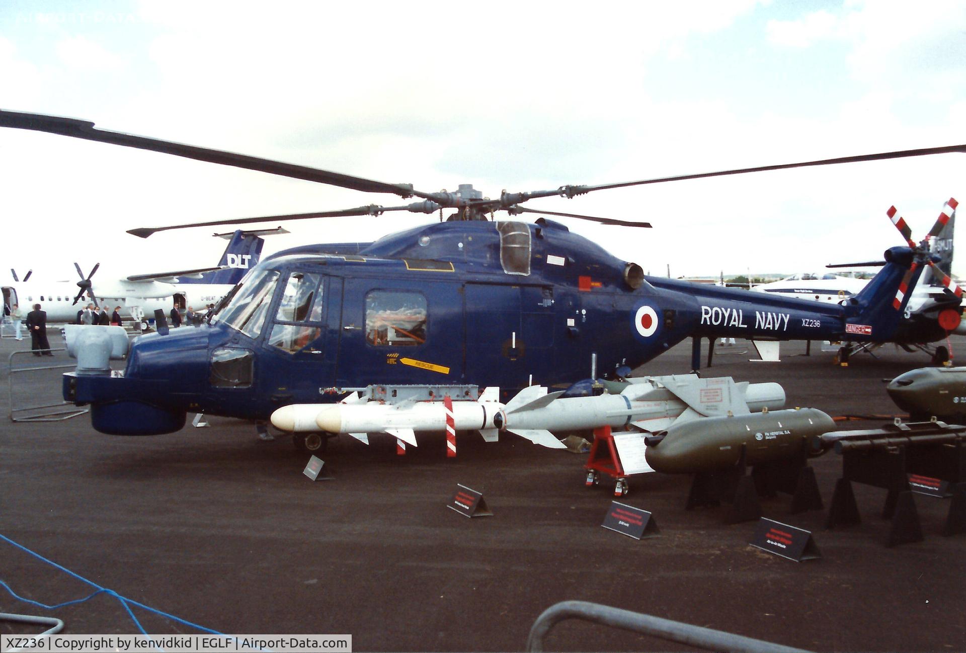 XZ236, 1977 Westland Lynx HMA.8 C/N 017, At the 1990 Farnborough International Air Show.
