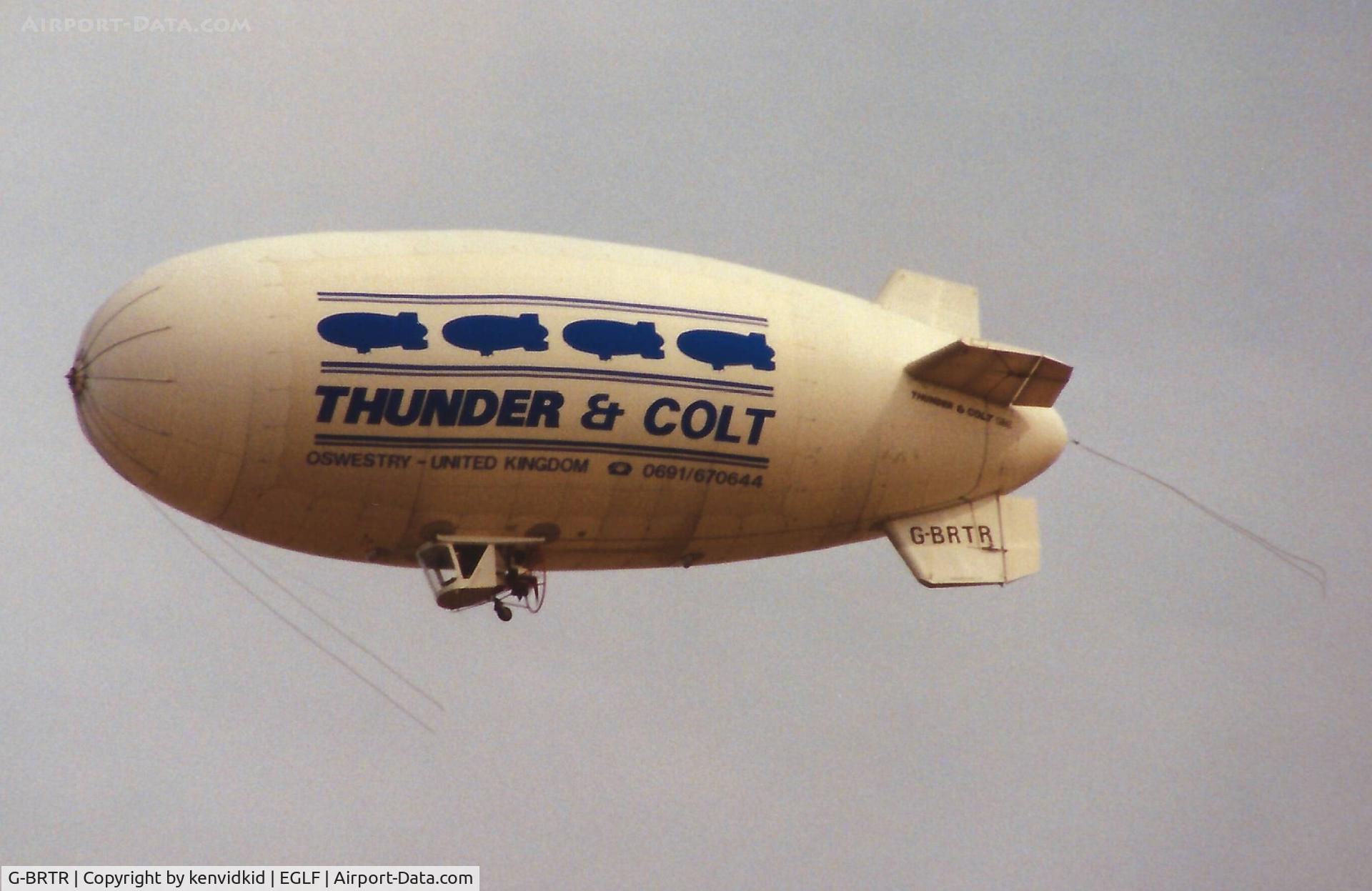G-BRTR, 1990 Thunder And Colt Ltd COLT GA-42 C/N 936, At the 1990 Farnborough International Air Show.