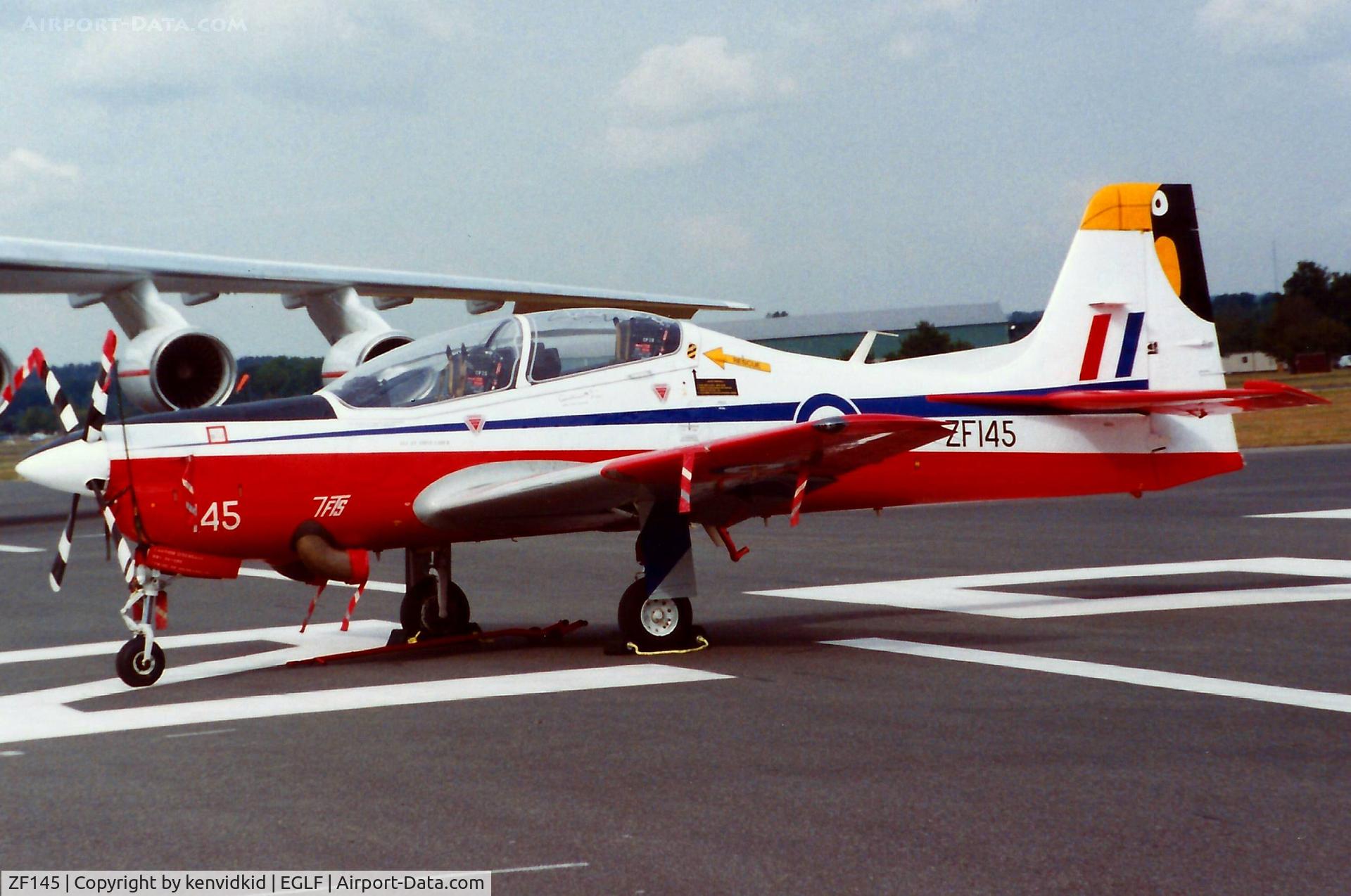ZF145, 1988 Short S-312 Tucano T1 C/N S011/T11, At the 1990 Farnborough International Air Show.