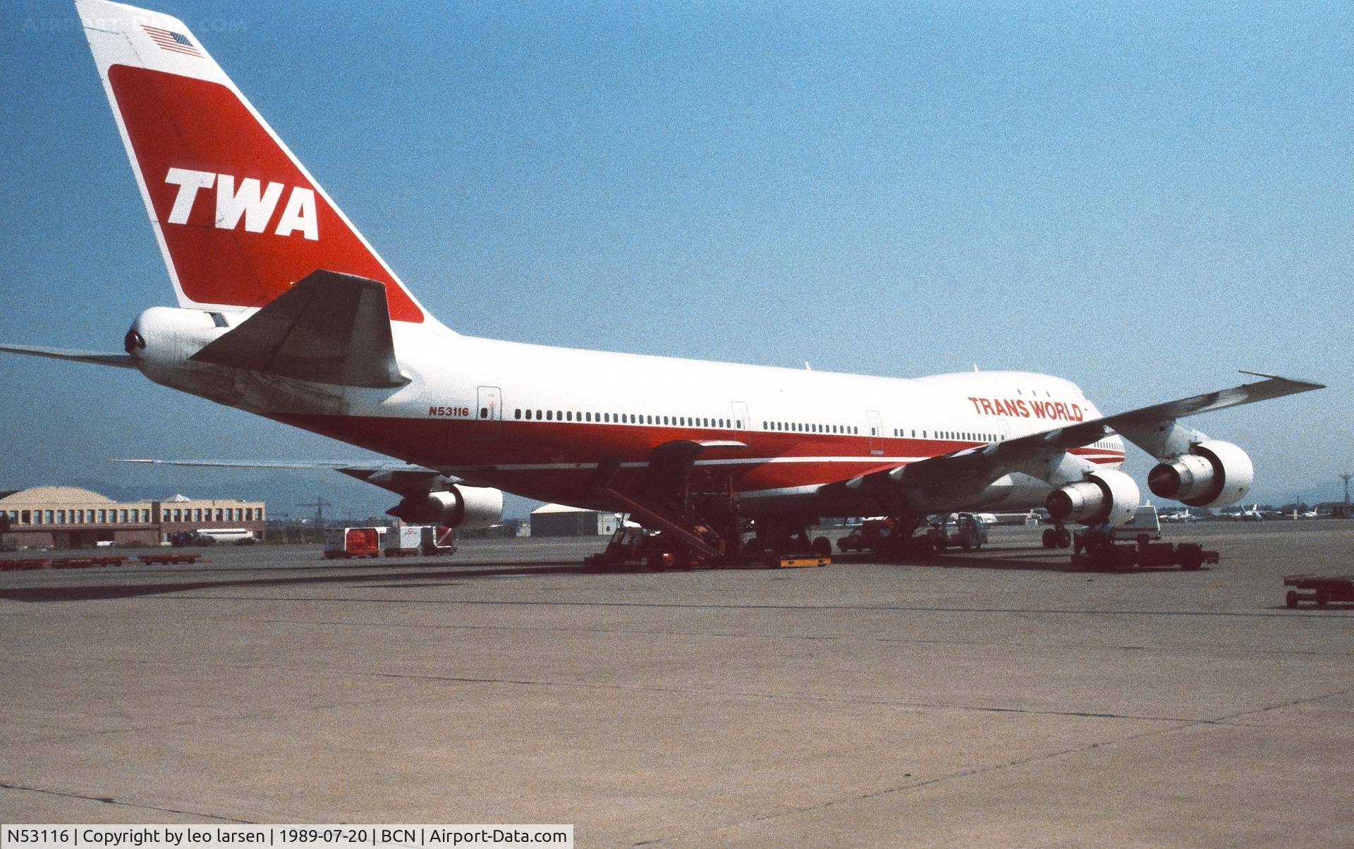 N53116, 1970 Boeing 747-131 C/N 20321, Barcelona 20.7.1989