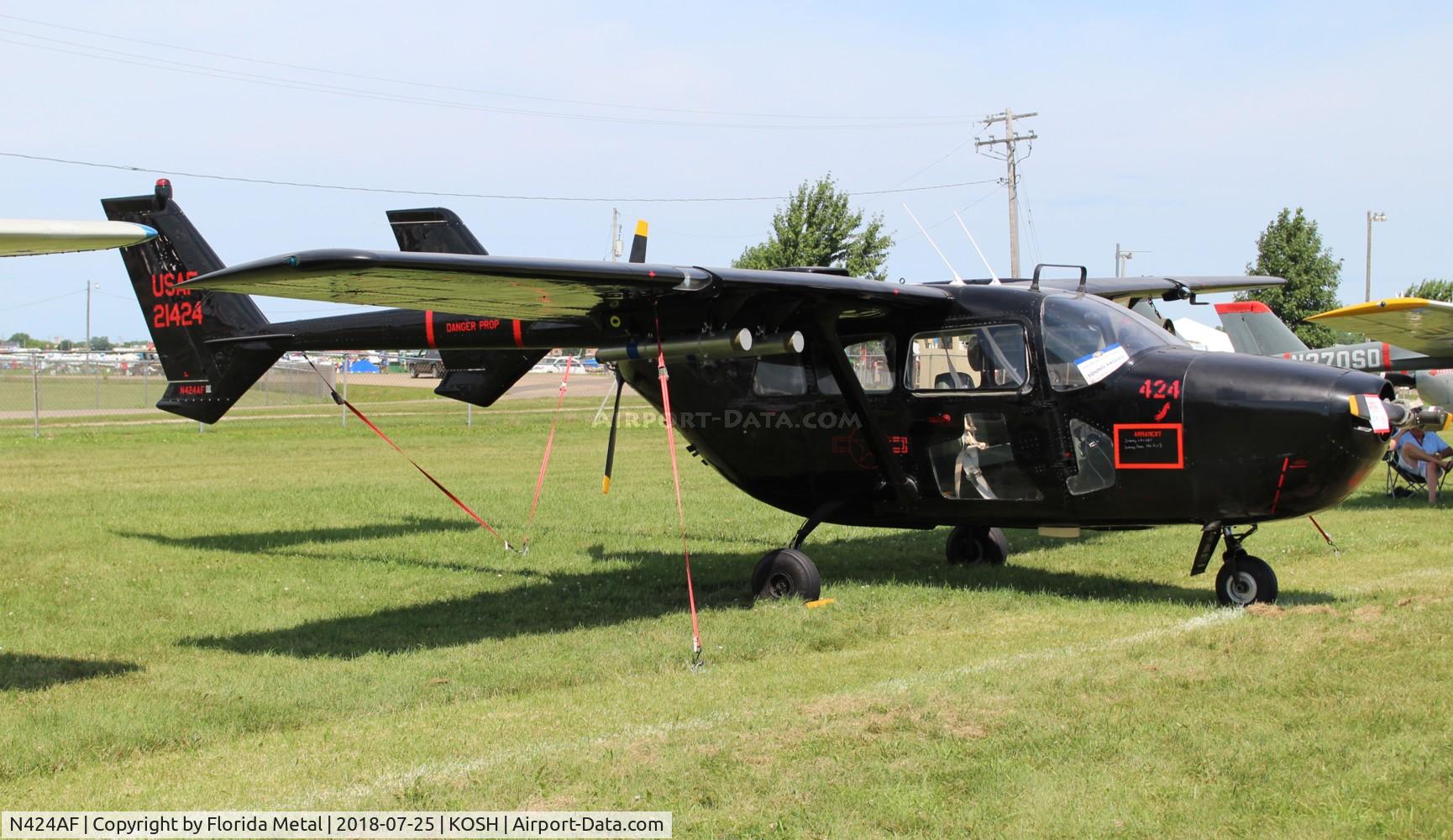 N424AF, 1967 Cessna O-2A Super Skymaster C/N 337M-0130, OSH 2018