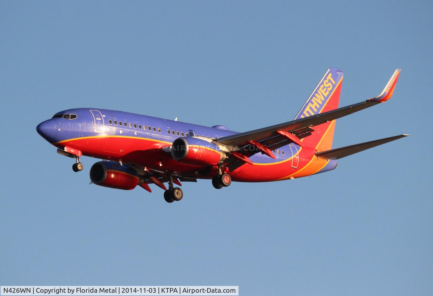 N426WN, 2002 Boeing 737-7H4 C/N 29830, TPA 2014