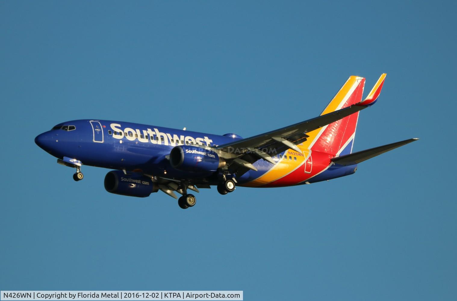 N426WN, 2002 Boeing 737-7H4 C/N 29830, TPA 2016