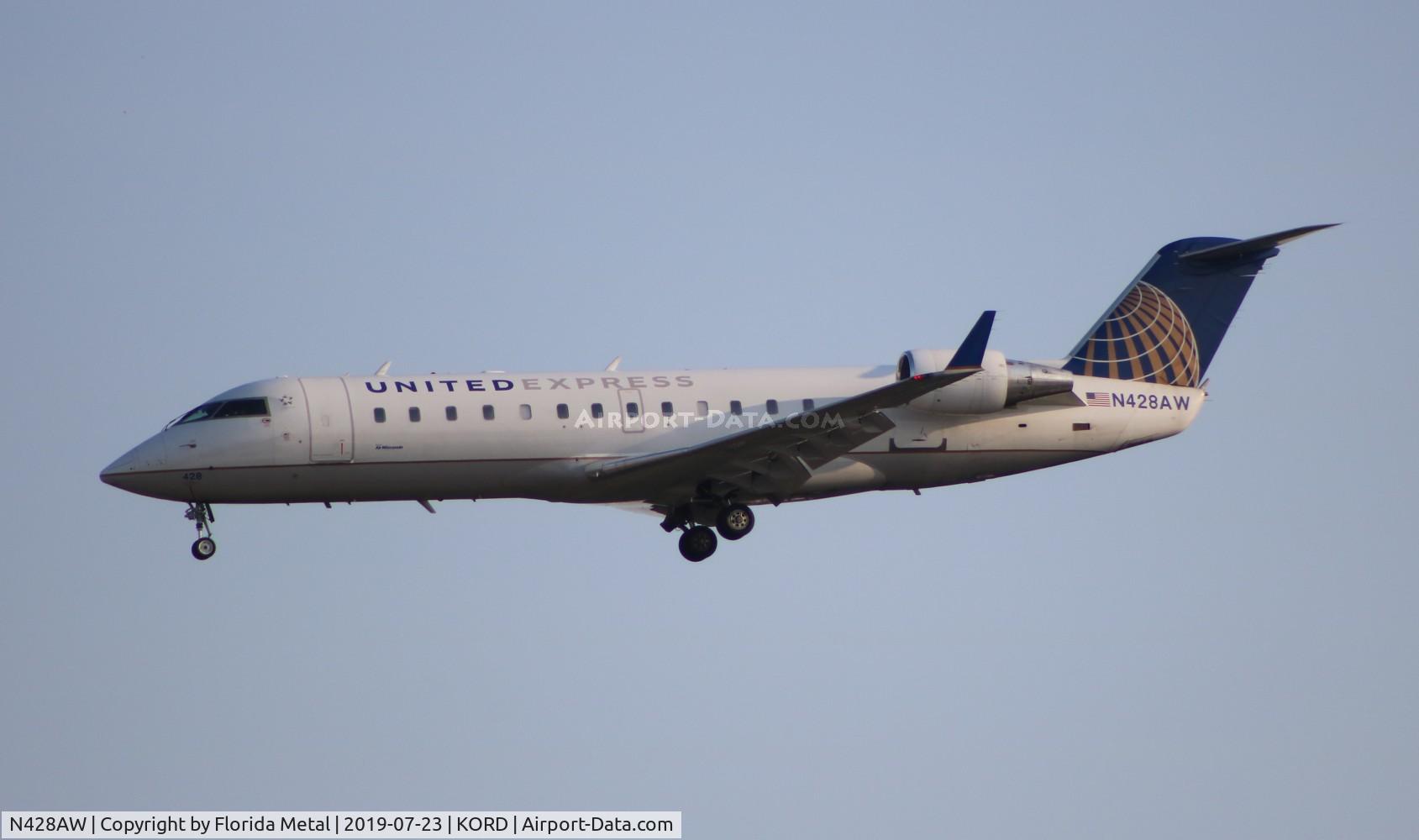 N428AW, 2002 Bombardier CRJ-200LR (CL-600-2B19) C/N 7695, ORD 2019