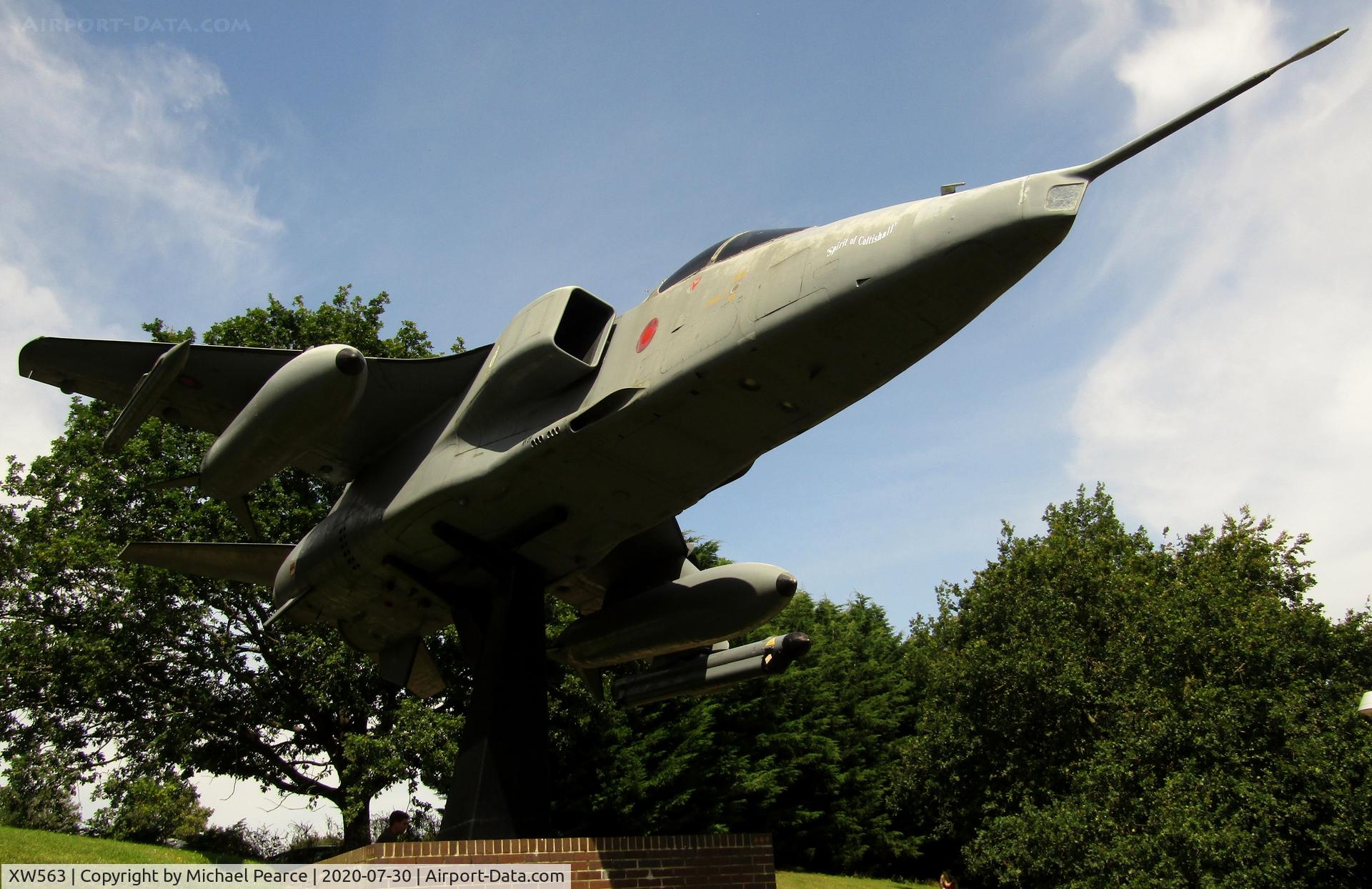 XW563, Sepecat Jaguar GR.3A C/N S7, Outside Norfolk County Hall in Norwich. Served as Jaguar demonstrator and second prototype, becoming the gate guardian for RAF Coltishall in 2001. With its closure in April 2006, it was moved permanently to County Hall.