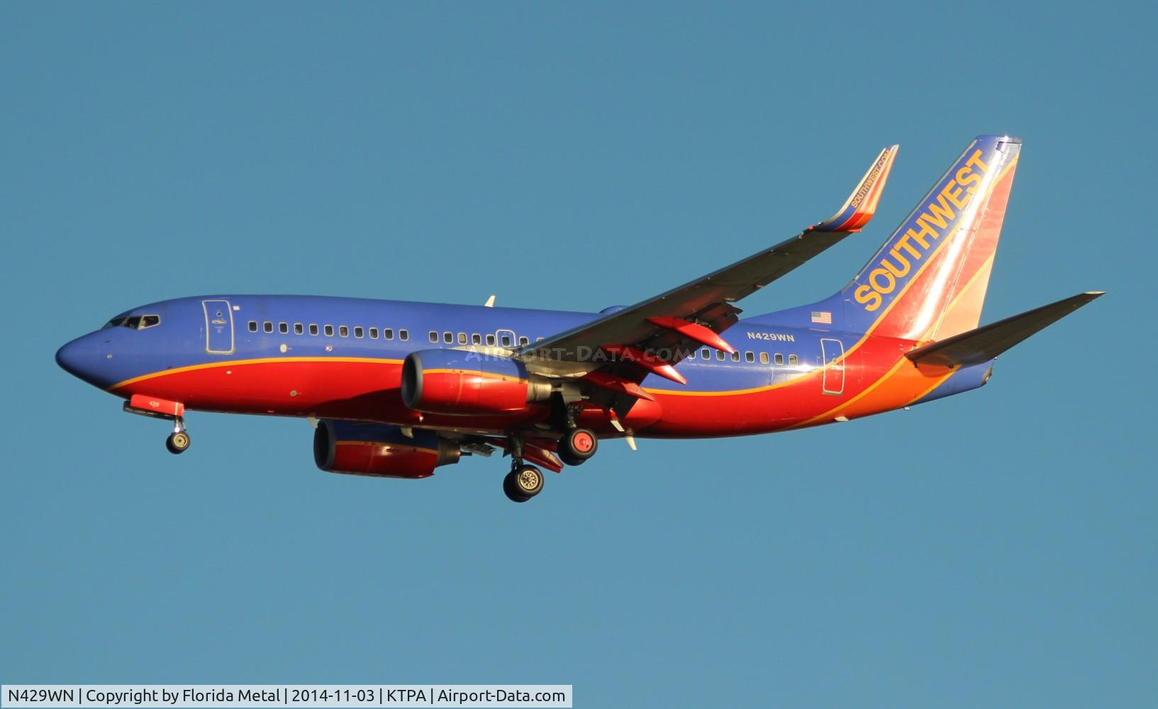 N429WN, 2002 Boeing 737-7H4 C/N 33658, TPA 2014