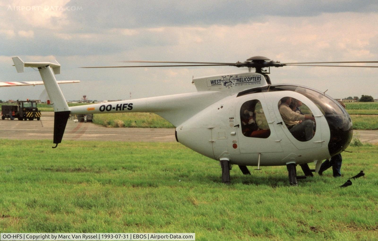 OO-HFS, 1980 Hughes 369D C/N 1200880D, Ostend Airshow 1993.