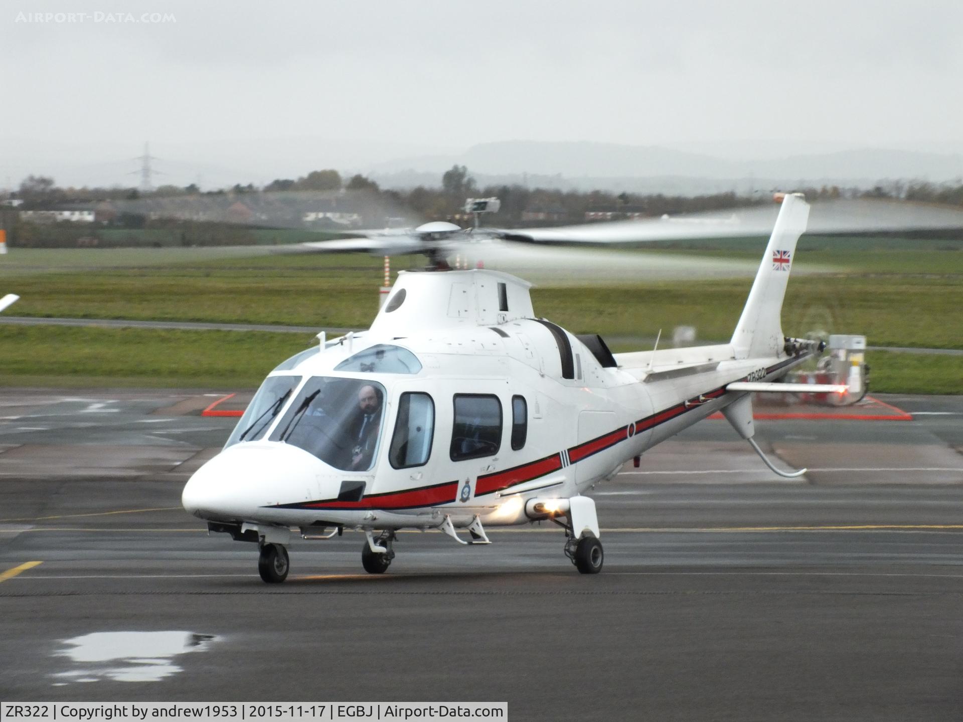 ZR322, 2006 Agusta A-109E Power C/N 11664, ZR322 at Gloucestershire Airport.