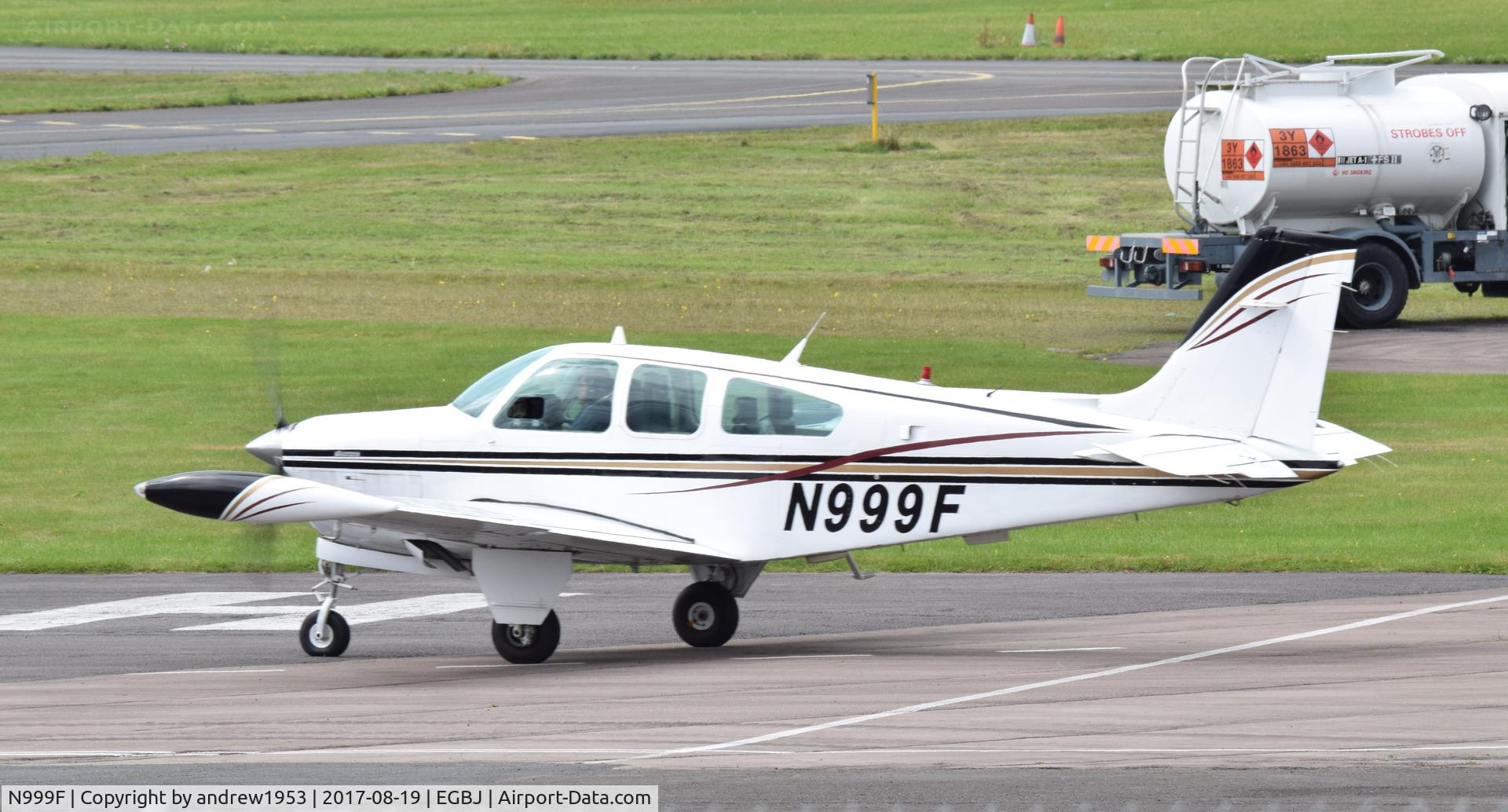N999F, 1988 Beech F33A Bonanza C/N CE-1282, N999F at Gloucestershire Airport.