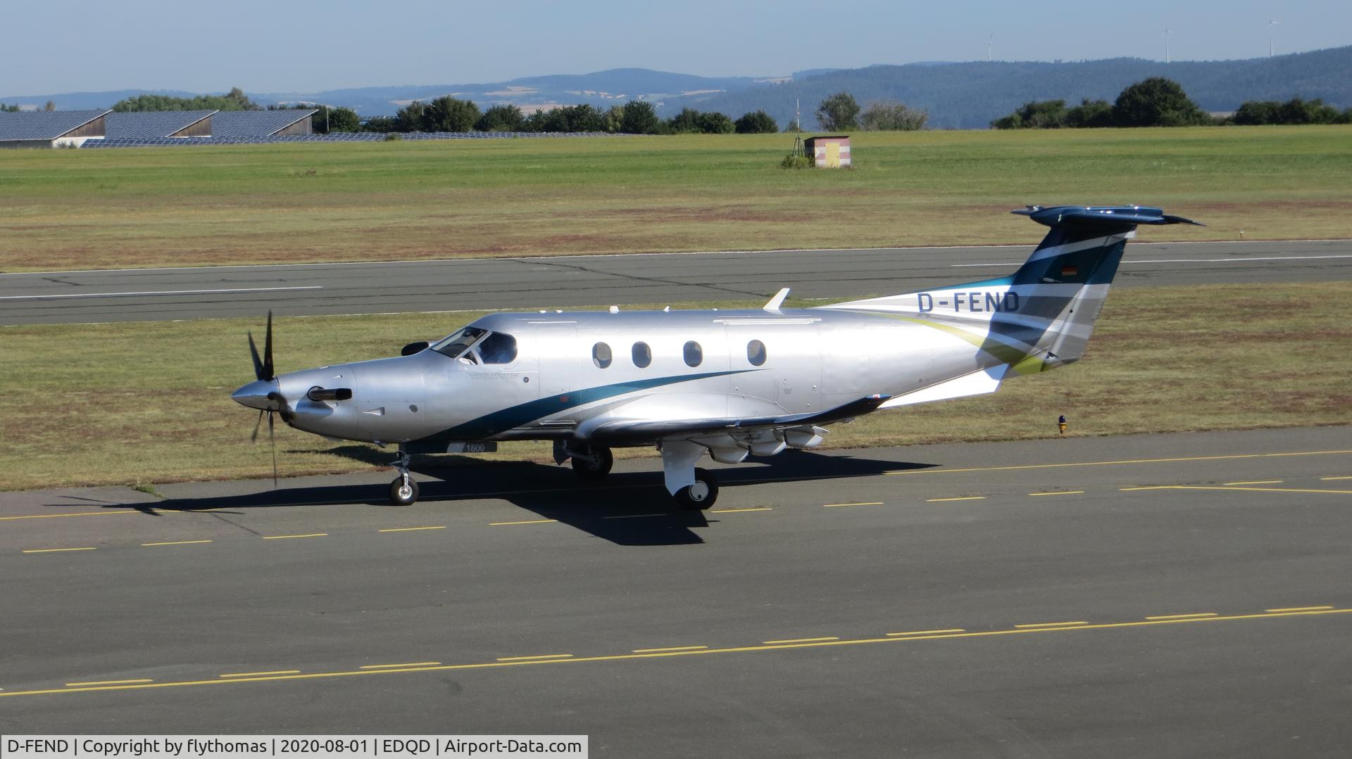 D-FEND, 2016 Pilatus PC-12/47E C/N 1600, Pilatus PC-12 D-FEND Bayreuth Flugplatz