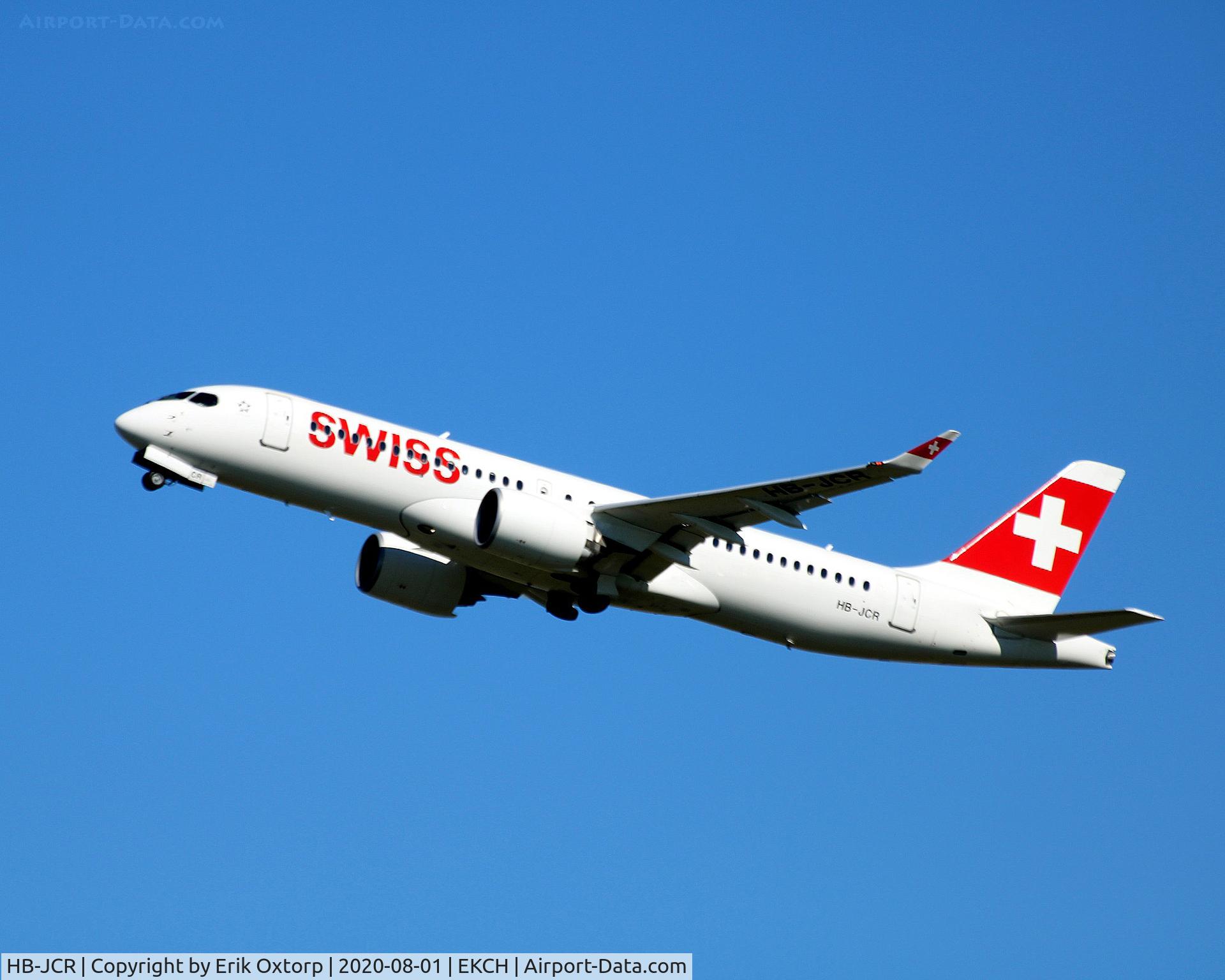 HB-JCR, 2018 Airbus A220-300 C/N 55044, HB-JCR taking off rw 22R