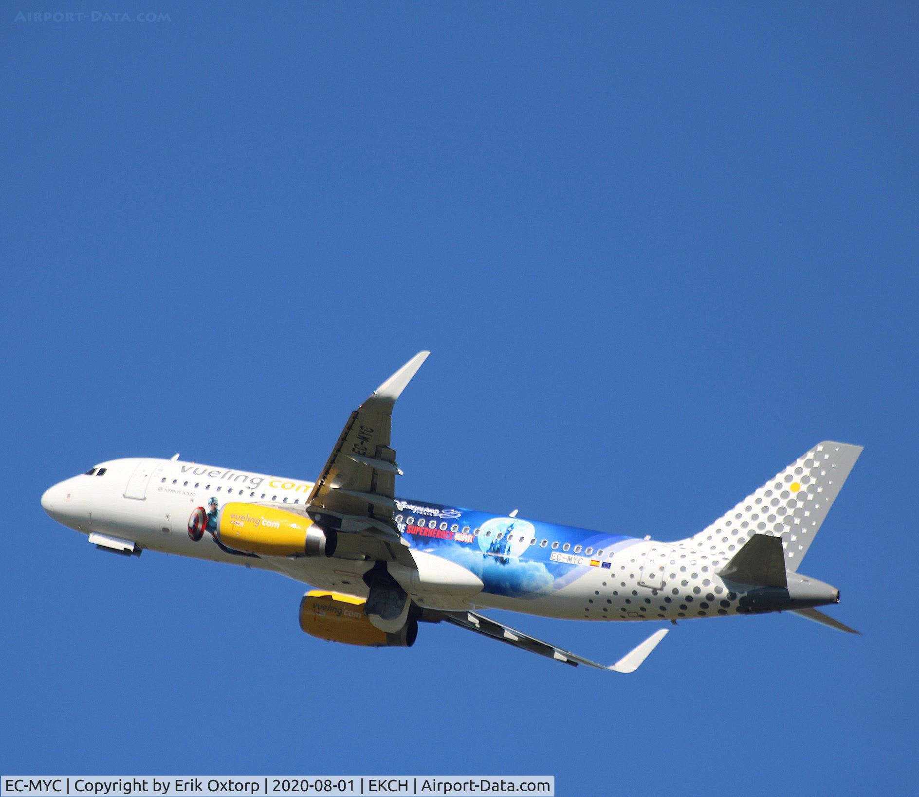 EC-MYC, 2018 Airbus A320-232 C/N 8238, EC-MYC taking off rw 22R