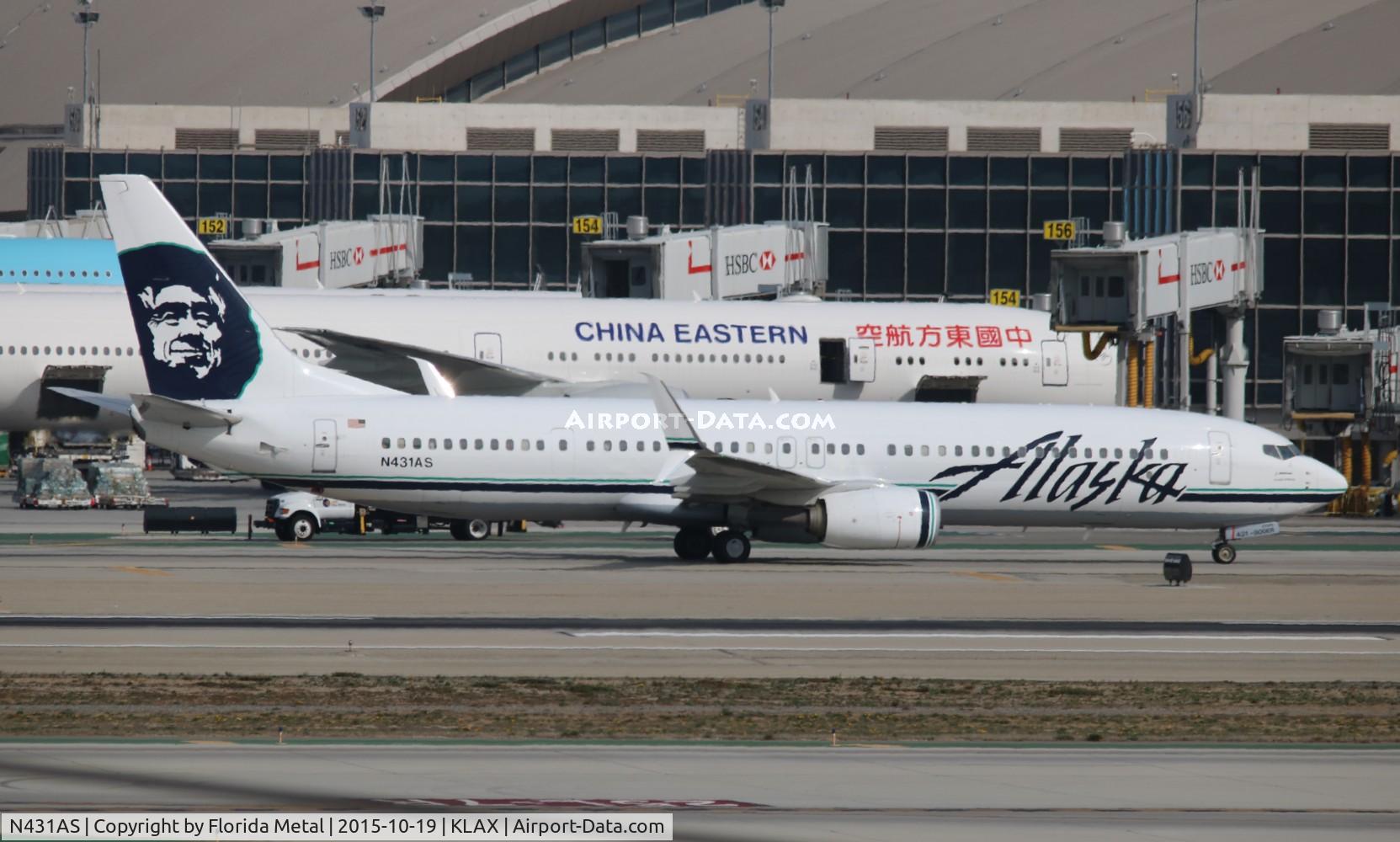 N431AS, 2013 Boeing 737-990/ER C/N 43255, LAX 2015