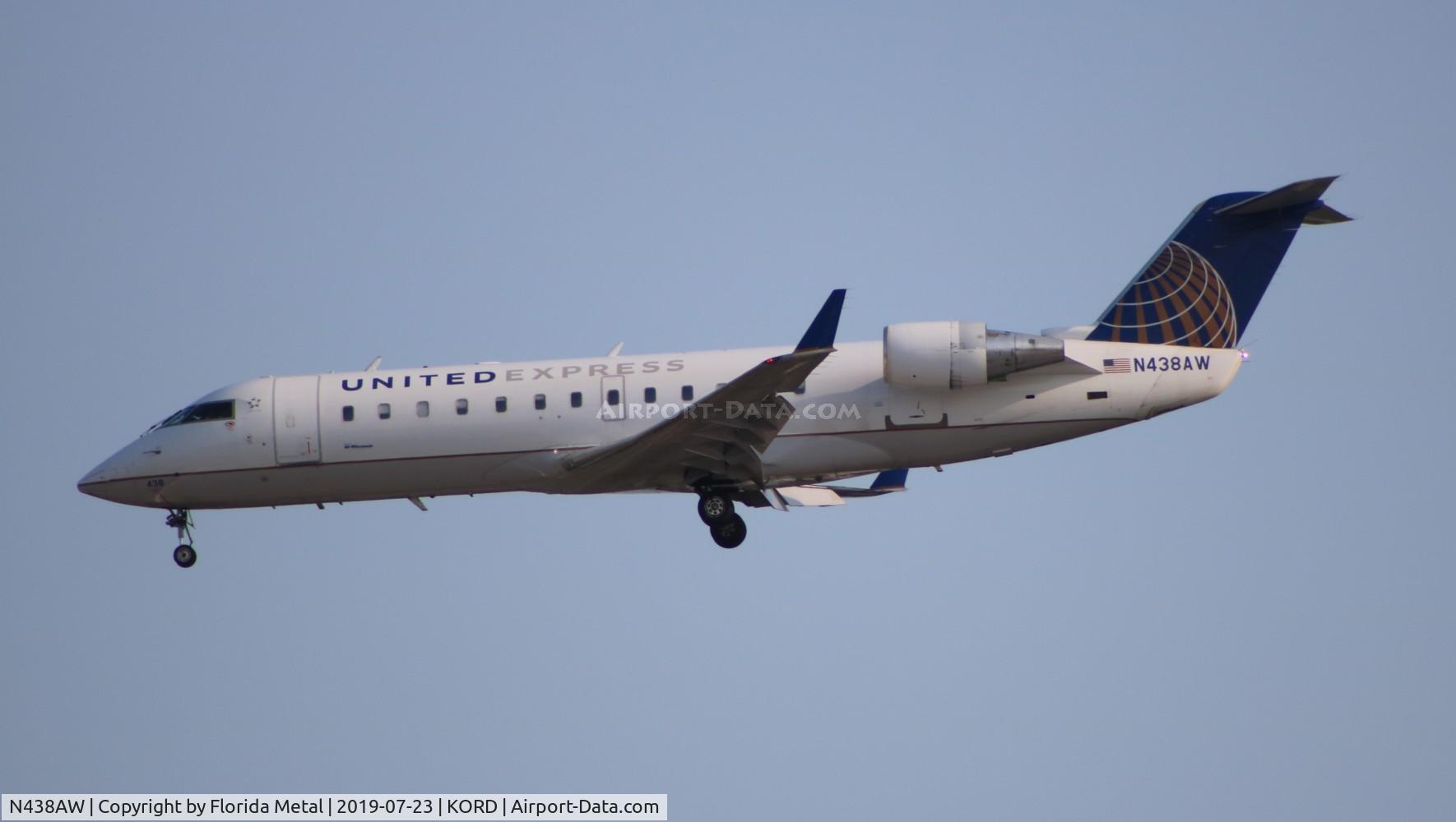 N438AW, 2003 Bombardier CRJ-200LR (CL-600-2B19) C/N 7748, ORD 2019