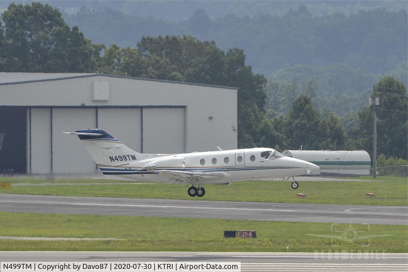 N499TM, Hawker Beechcraft 400A Beechjet C/N RK-602, Landing at Tri-Cities Airport (KTRI) 30Jul20