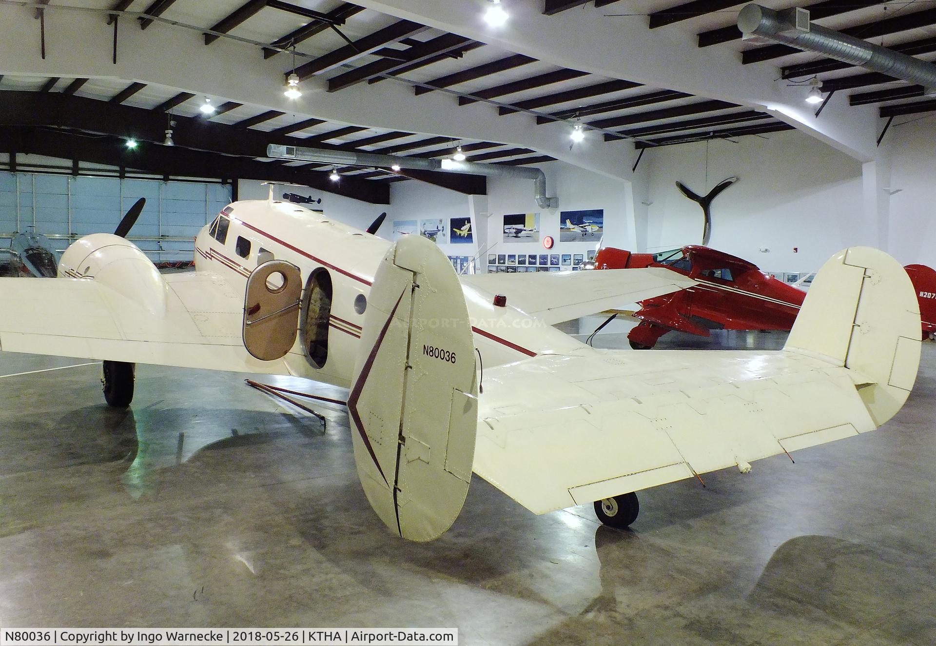N80036, 1946 Beech D18S C/N A-187, Beechcraft D18S Twin Beech at the Beechcraft Heritage Museum, Tullahoma TN