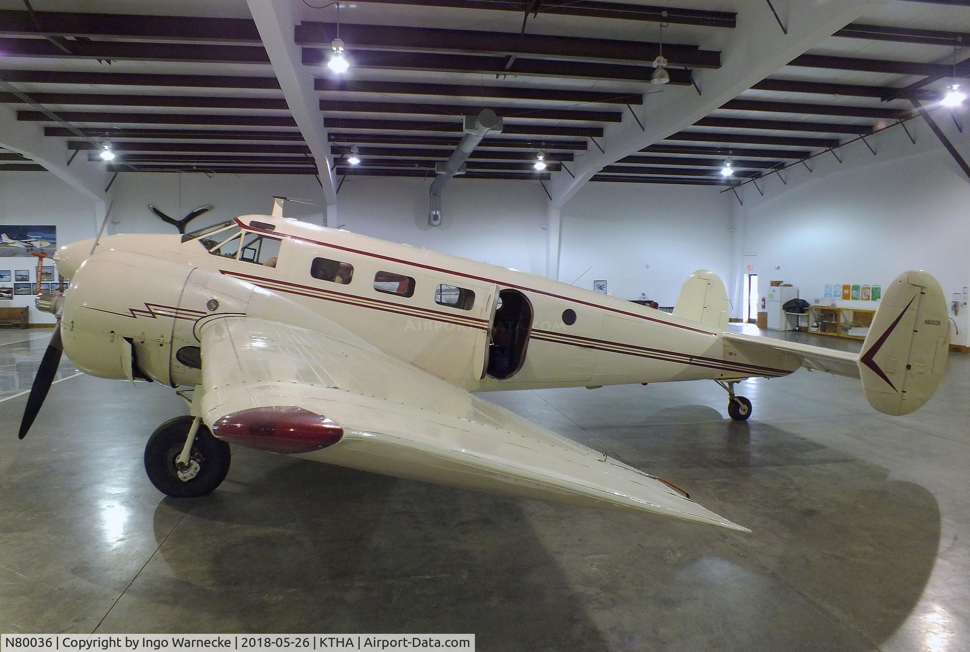 N80036, 1946 Beech D18S C/N A-187, Beechcraft D18S Twin Beech at the Beechcraft Heritage Museum, Tullahoma TN
