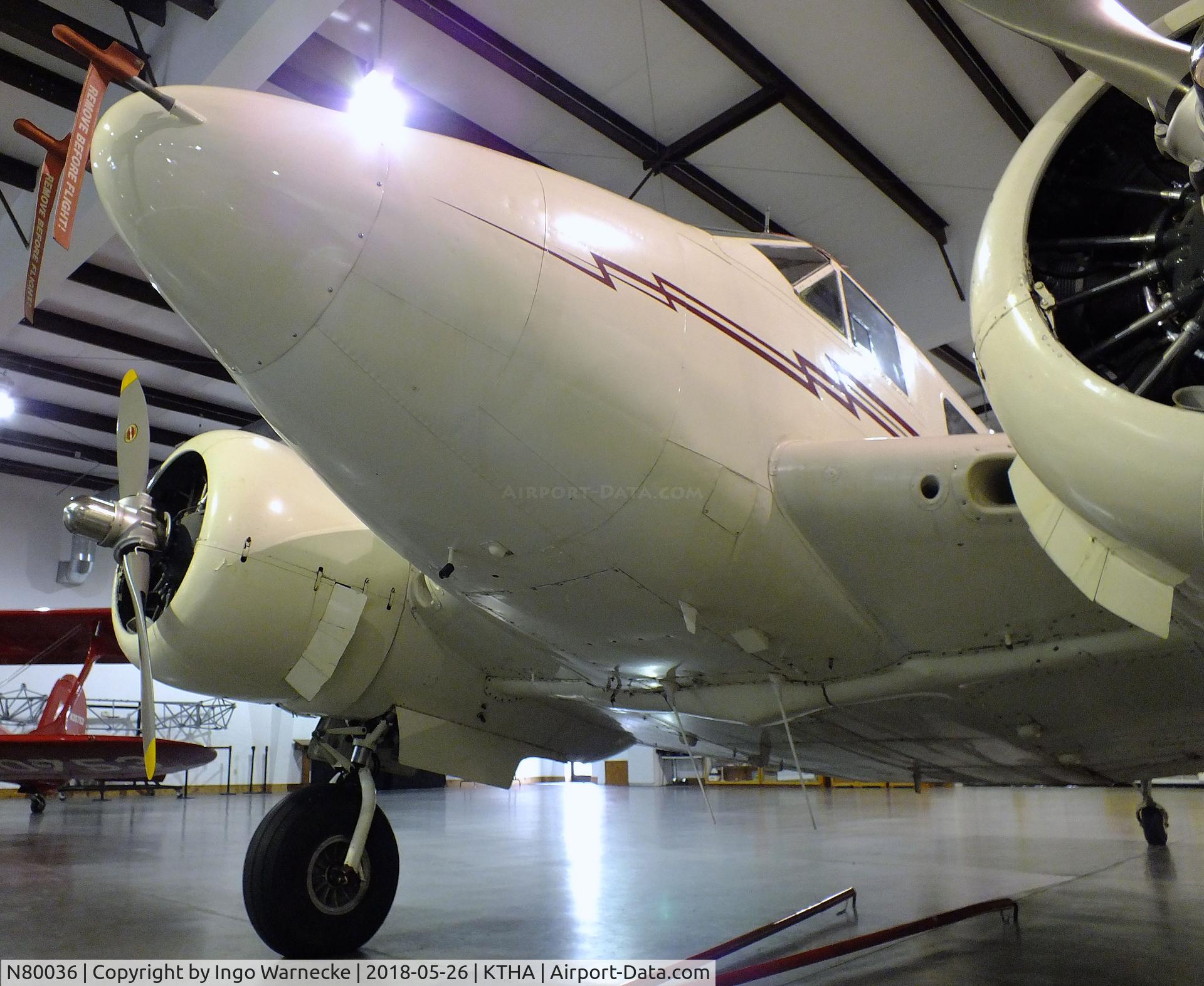 N80036, 1946 Beech D18S C/N A-187, Beechcraft D18S Twin Beech at the Beechcraft Heritage Museum, Tullahoma TN