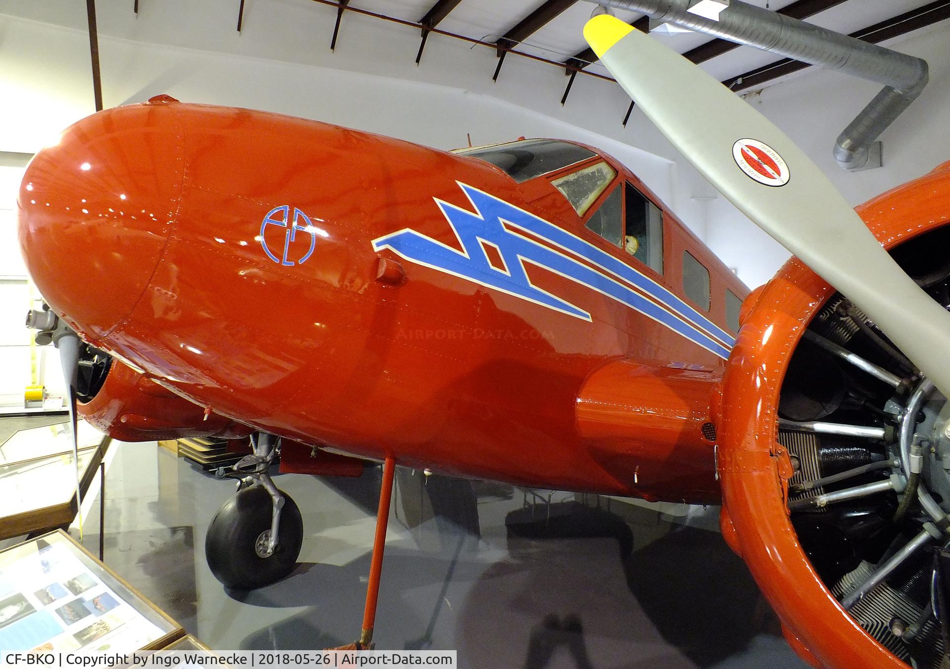 CF-BKO, 1938 Beechcraft S18D C/N 178, Beechcraft S18D Twin Beech at the Beechcraft Heritage Museum, Tullahoma TN