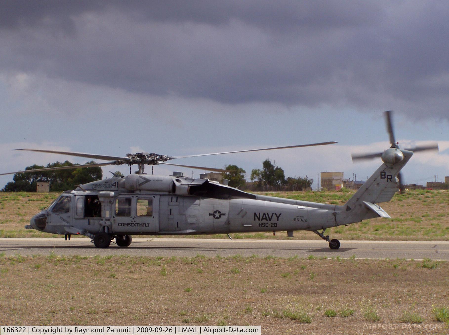 166322, Sikorsy MH-70S Knighthawk C/N 70-2829, Sikorsky SH-70S Knighthawk 166322/BR-41/HSC-28 is seen landing to participate in the Malta International Airshow 2009.