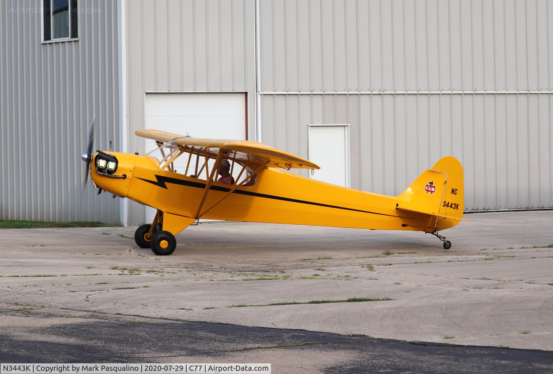 N3443K, 1946 Piper J3C-65 Cub C/N 22134, Piper J3C-65