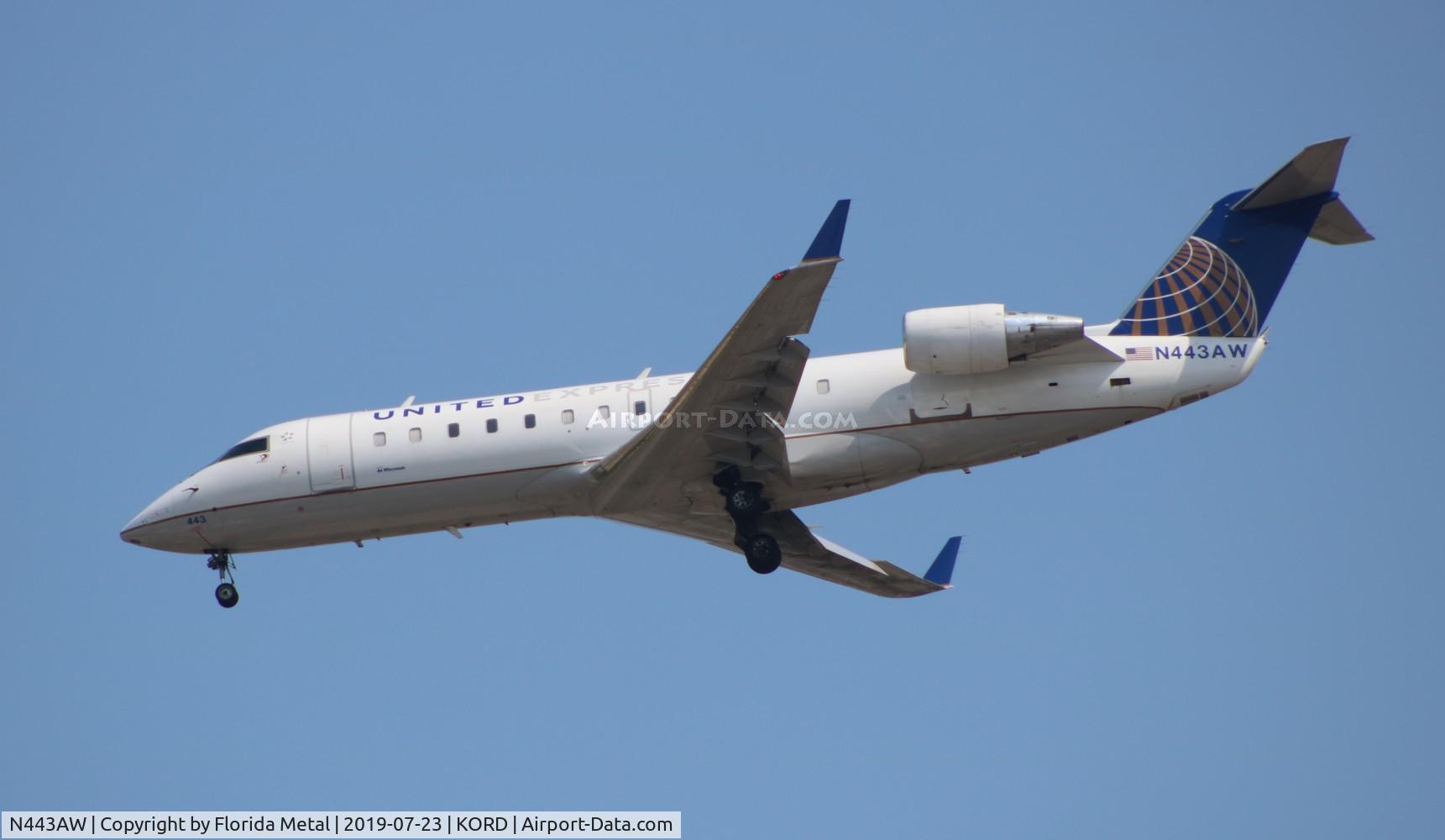 N443AW, 2003 Bombardier CRJ-200LR (CL-600-2B19) C/N 7781, ORD 2019