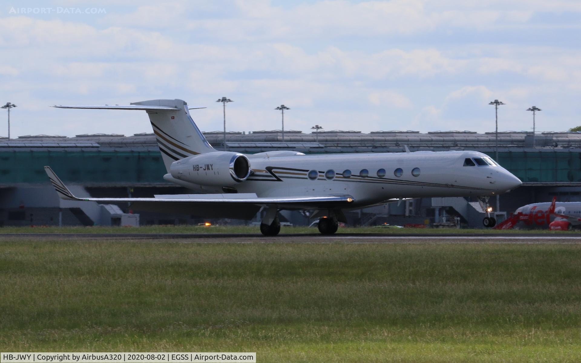HB-JWY, 2008 Gulfstream Aerospace GV-SP (G550) C/N 5225, Arriving at STN