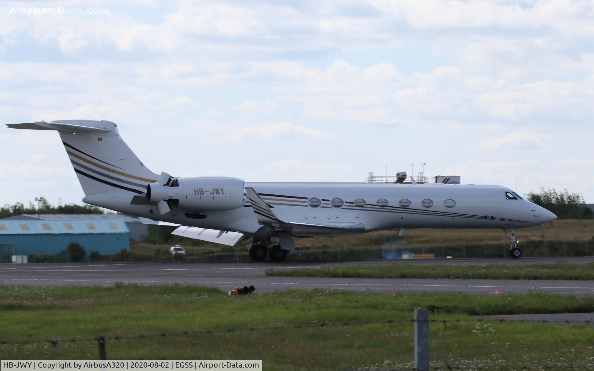 HB-JWY, 2008 Gulfstream Aerospace GV-SP (G550) C/N 5225, Arriving at STN