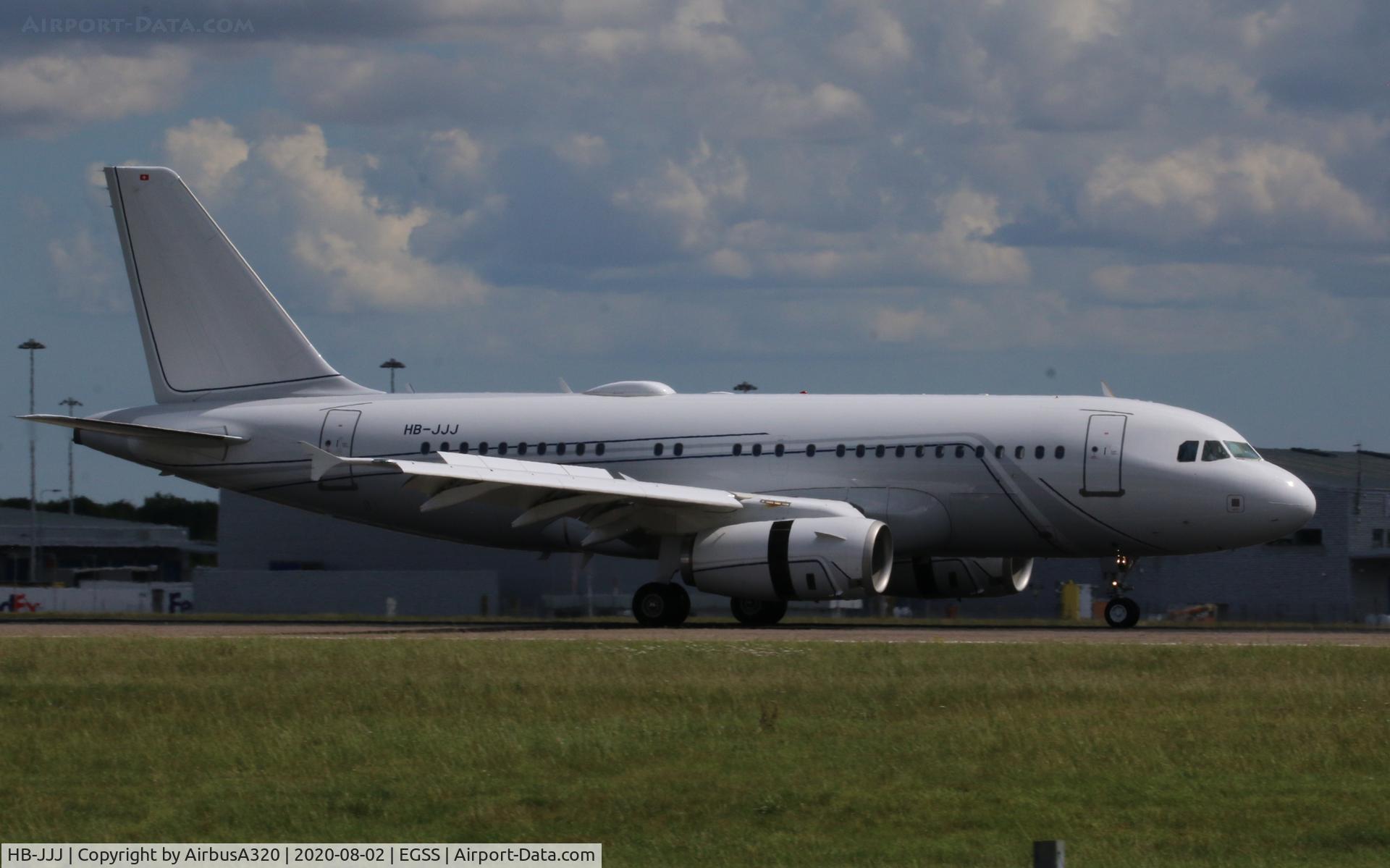 HB-JJJ, 2005 Airbus A319-133CJ C/N 2421, Arriving at STN