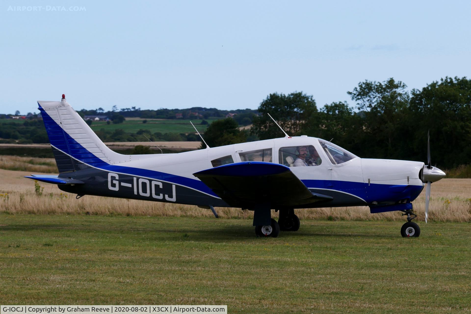 G-IOCJ, 1973 Piper PA-28R-200 Cherokee Arrow II C/N 28R-7335148, Just landed at Northrepps.