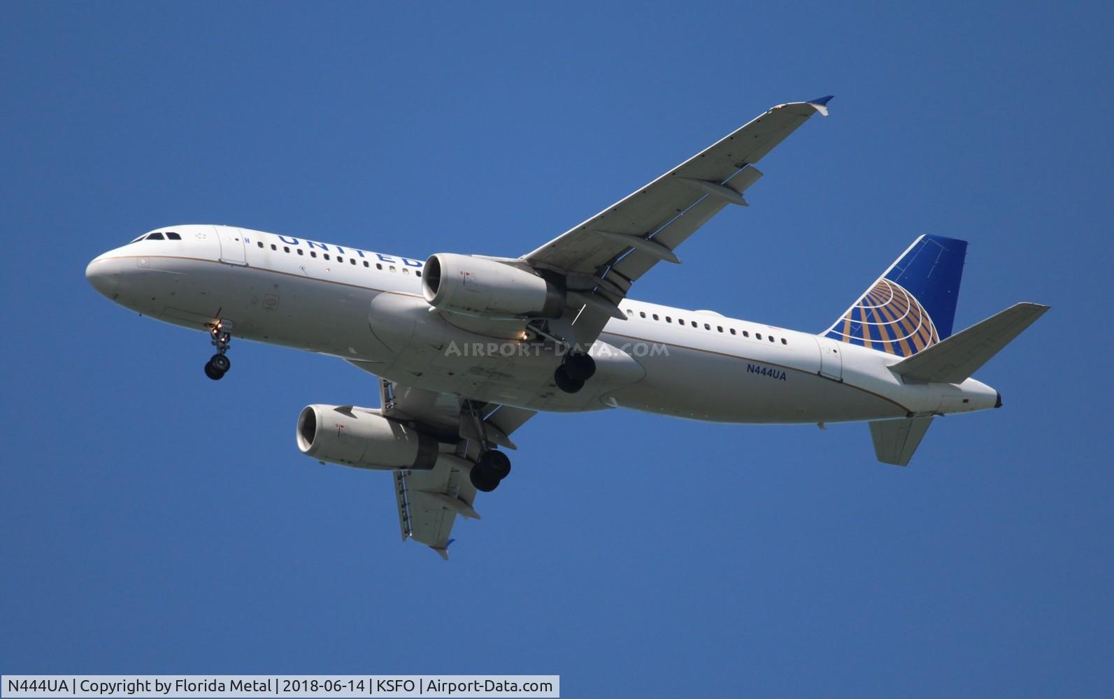 N444UA, 1998 Airbus A320-232 C/N 824, SFO 2018