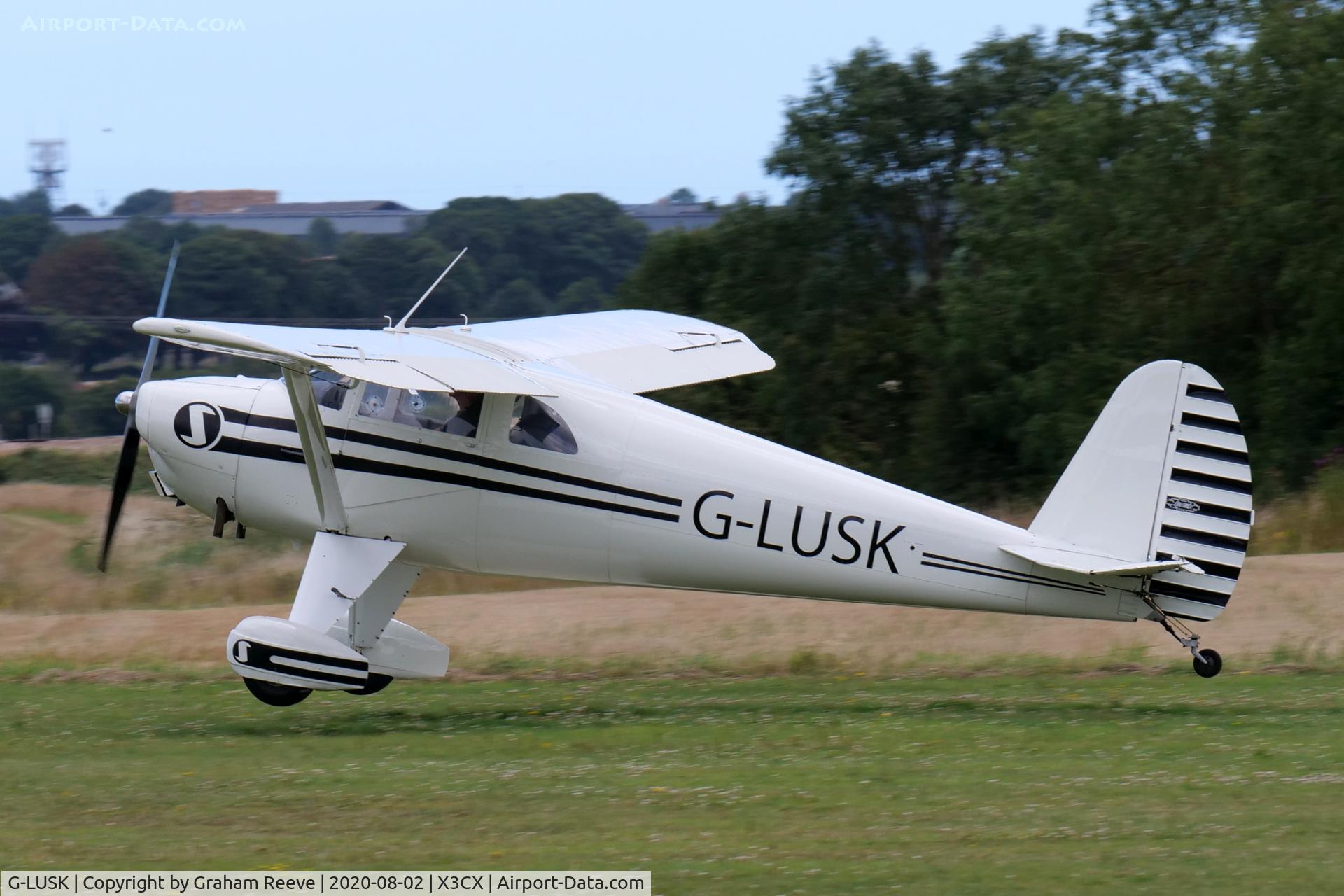G-LUSK, 1947 Luscombe 8F Silvaire C/N 3795, Landing at Northrepps.
