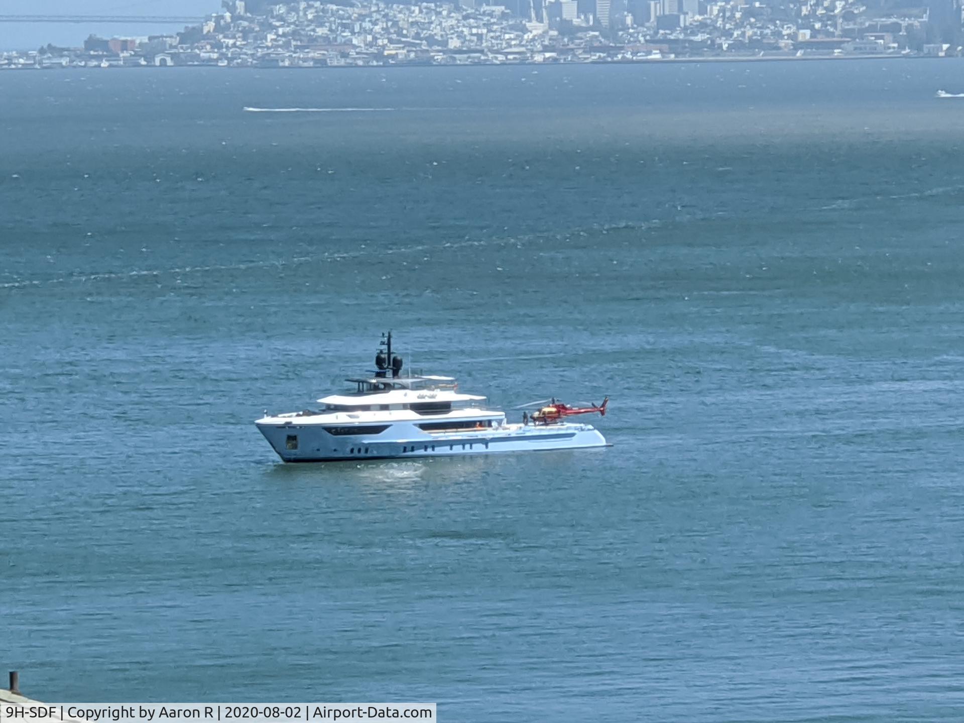 9H-SDF, Eurocopter AS-350B-3 Ecureuil Ecureuil C/N 7356, Helicopter on a yacht
