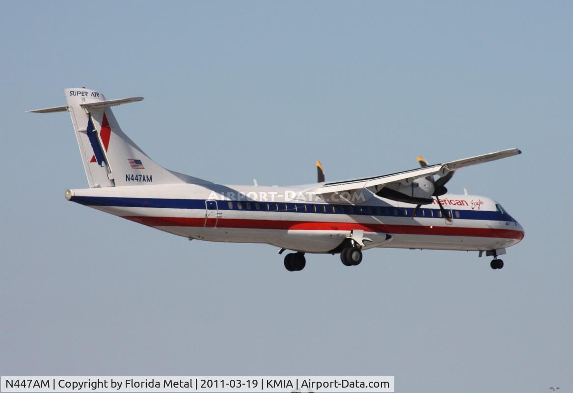N447AM, 1995 ATR 72-212 C/N 447, MIA 2011