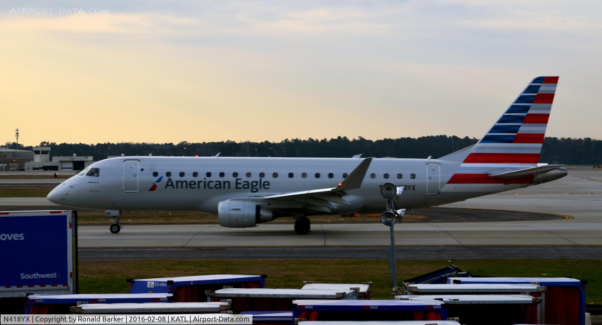 N418YX, 2013 Embraer 175LR (ERJ-170-200LR) C/N 17000383, Taxi Atlanta