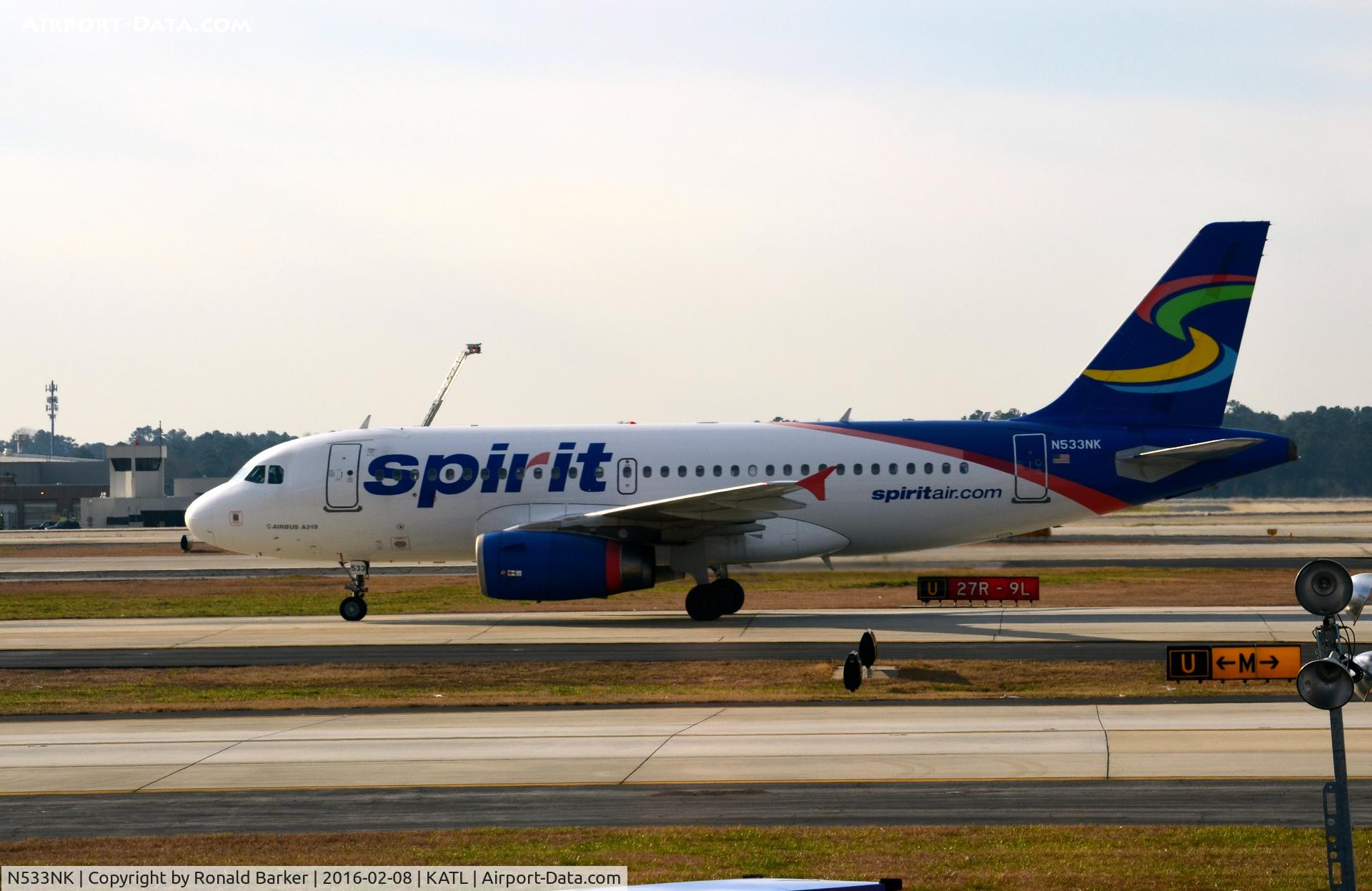 N533NK, 2008 Airbus A319-132 C/N 3393, Taxi Atlanta