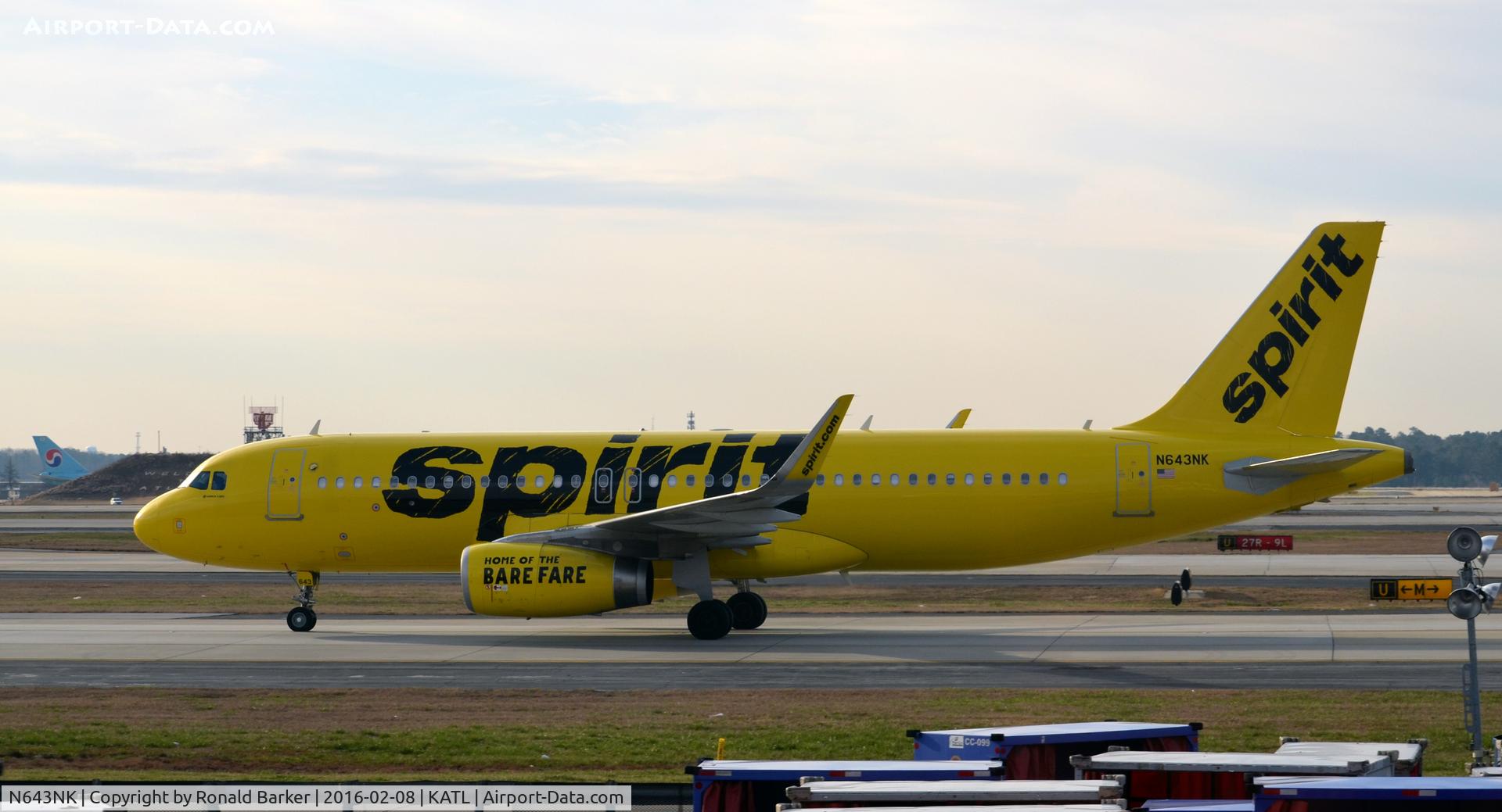 N643NK, 2015 Airbus A320-232 C/N 6616, Taxi Atlanta