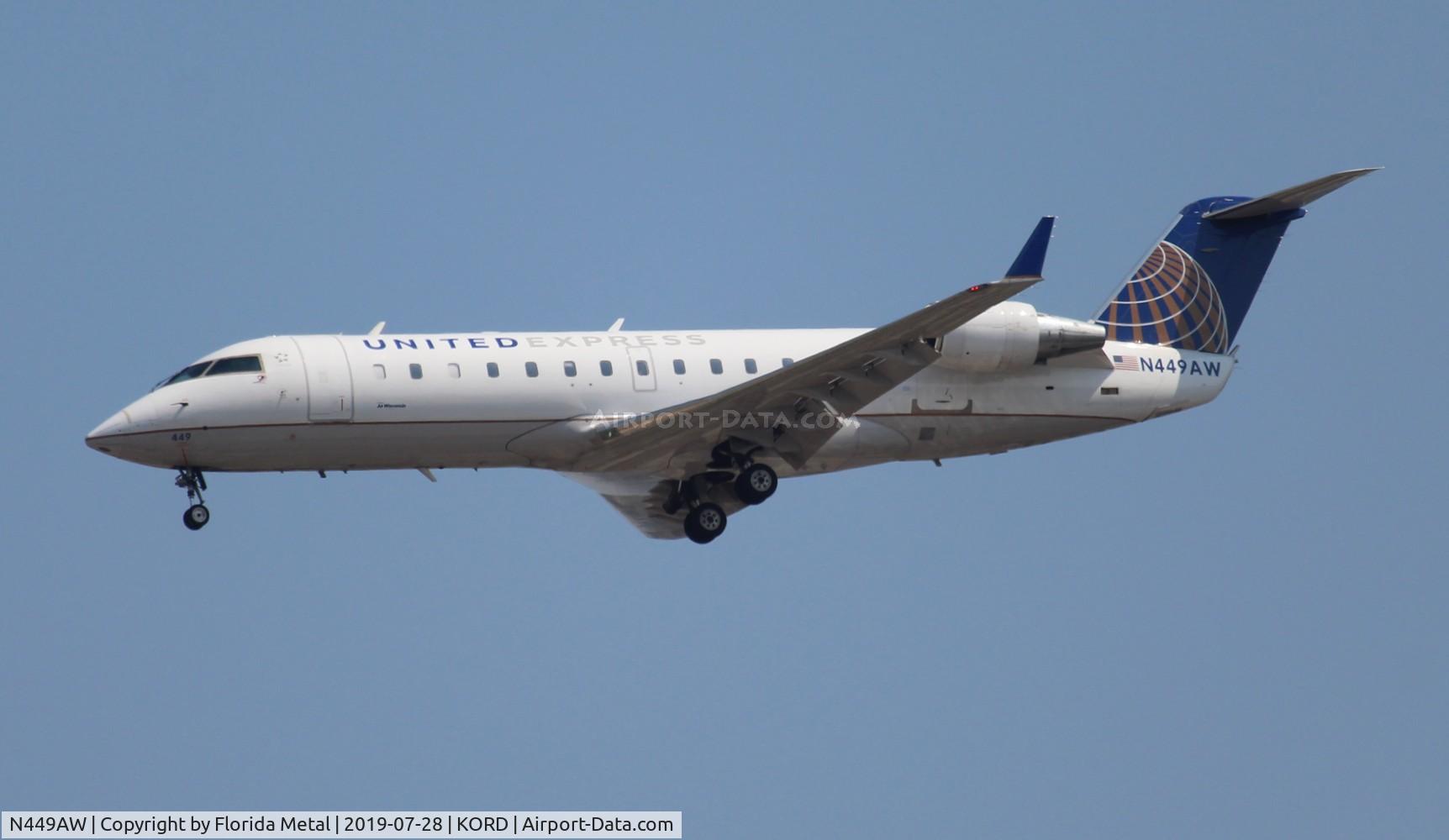N449AW, 2003 Bombardier CRJ-200LR (CL-600-2B19) C/N 7818, ORD 2019