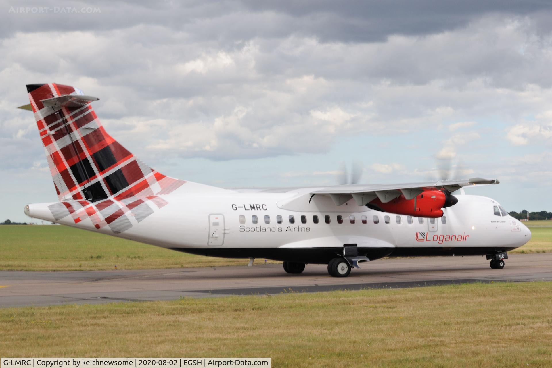 G-LMRC, 1996 ATR 42-500 C/N 480, Arriving at Norwich from Aberdeen.