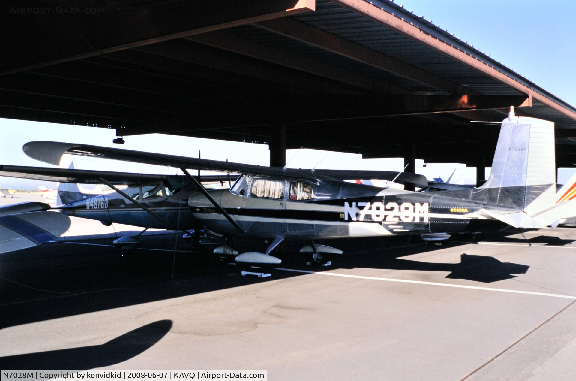 N7028M, 1958 Cessna 175 Skylark C/N 55328, Copied from slide, circa 1996.