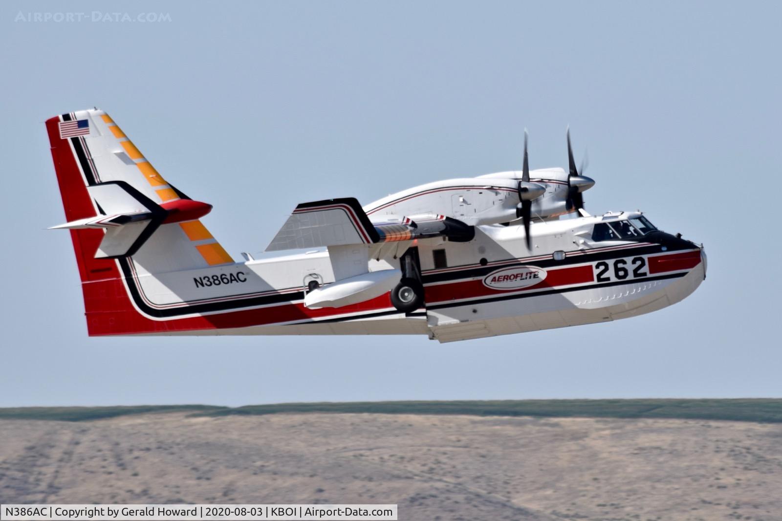 N386AC, 2015 Bombardier CL-415 (CL-215-6B11) C/N 2093, Departing BOI.