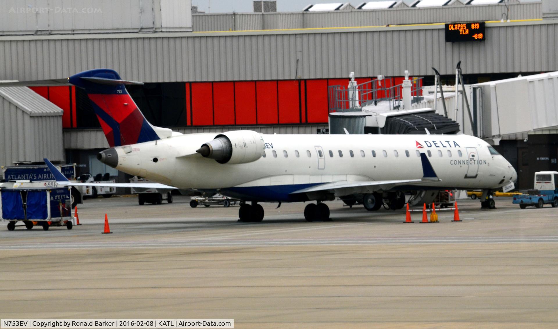 N753EV, 2004 Bombardier CRJ-701 (CL-600-2C10) Regional Jet C/N 10169, At  the gate Atlanta