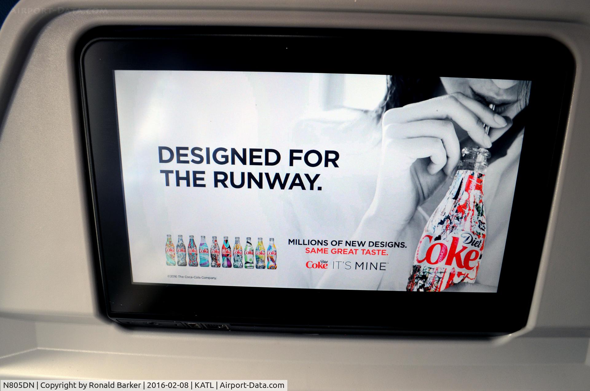 N805DN, 2013 Boeing 737-932/ER C/N 31913, Tray table Sign Atlanta